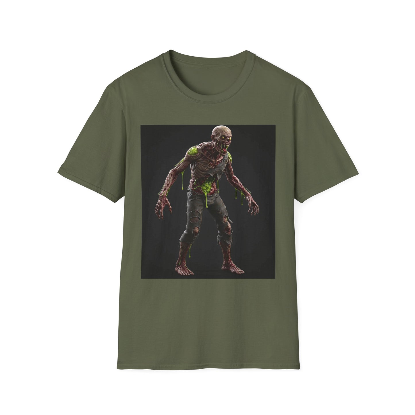 Zombie Graphic Unisex Softstyle T-Shirt - Perfect for Halloween and Horror Fans