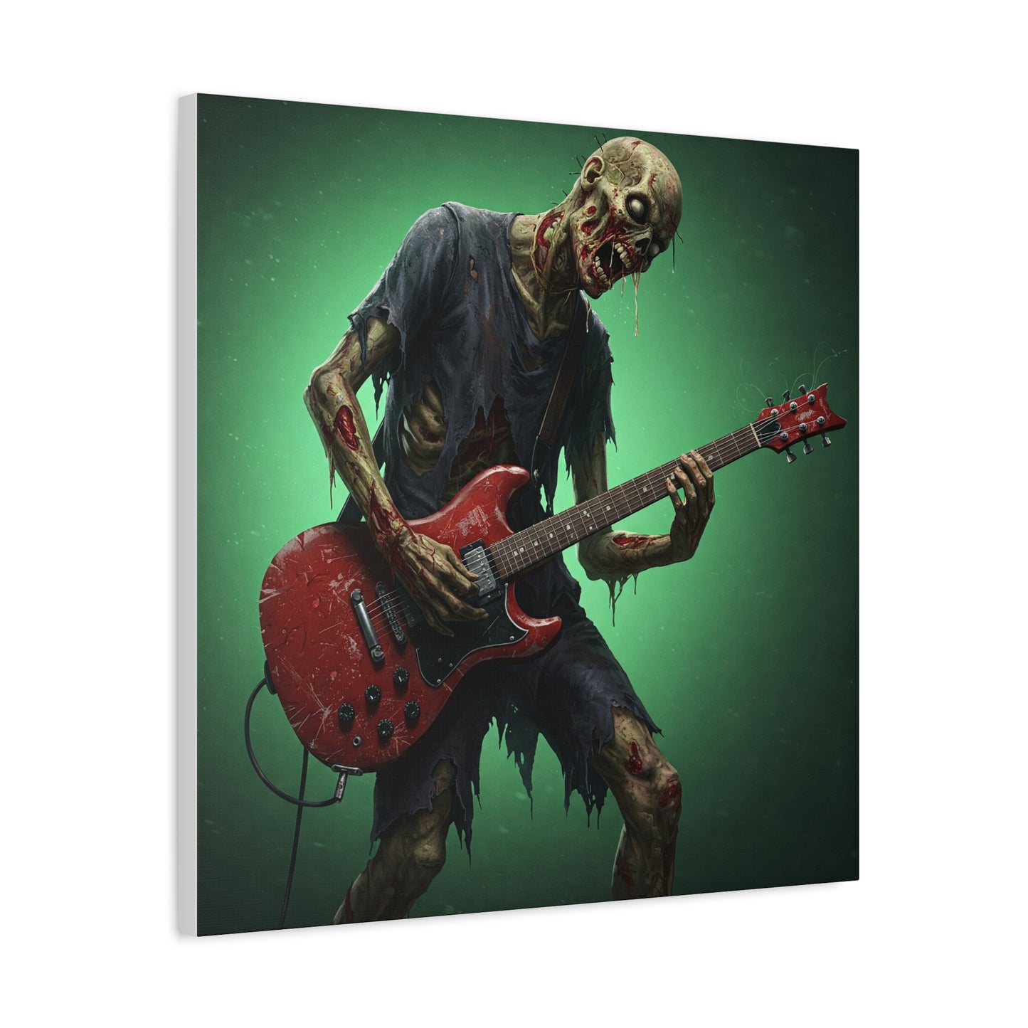 Zombie Rocker Canvas Wall Art - Edgy Decor for Music Lovers