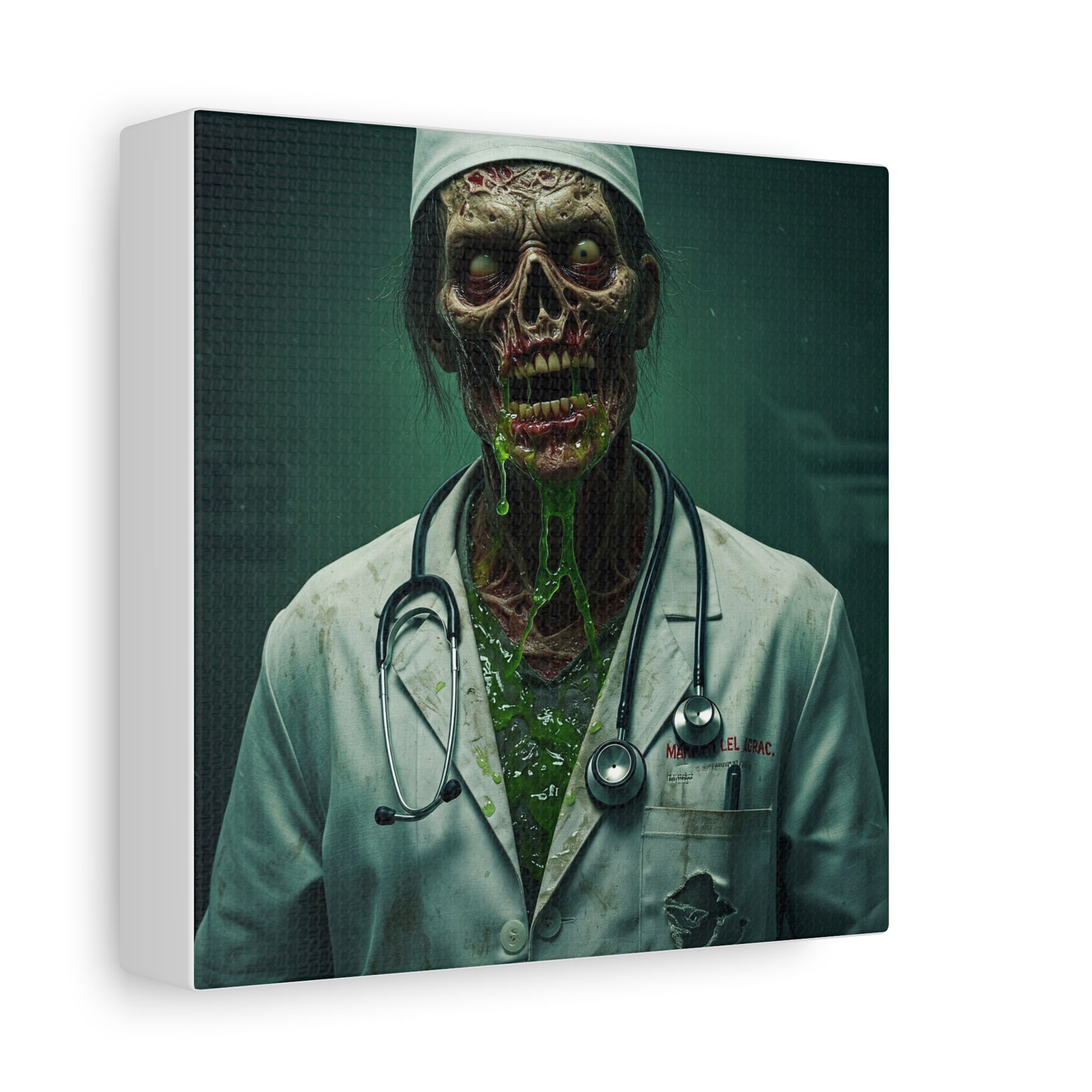 Zombie Doctor Canvas Art | Horror Medical Wall Decor | Perfect for Halloween