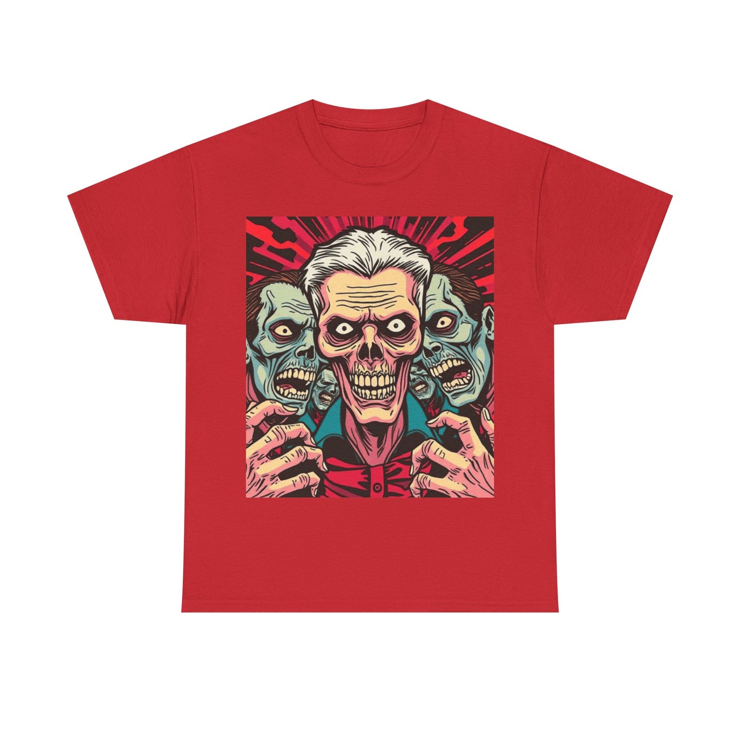 UK - Spooky Skull Graphic Unisex Heavy Cotton Tee - Perfect for Halloween and Casual Wear
