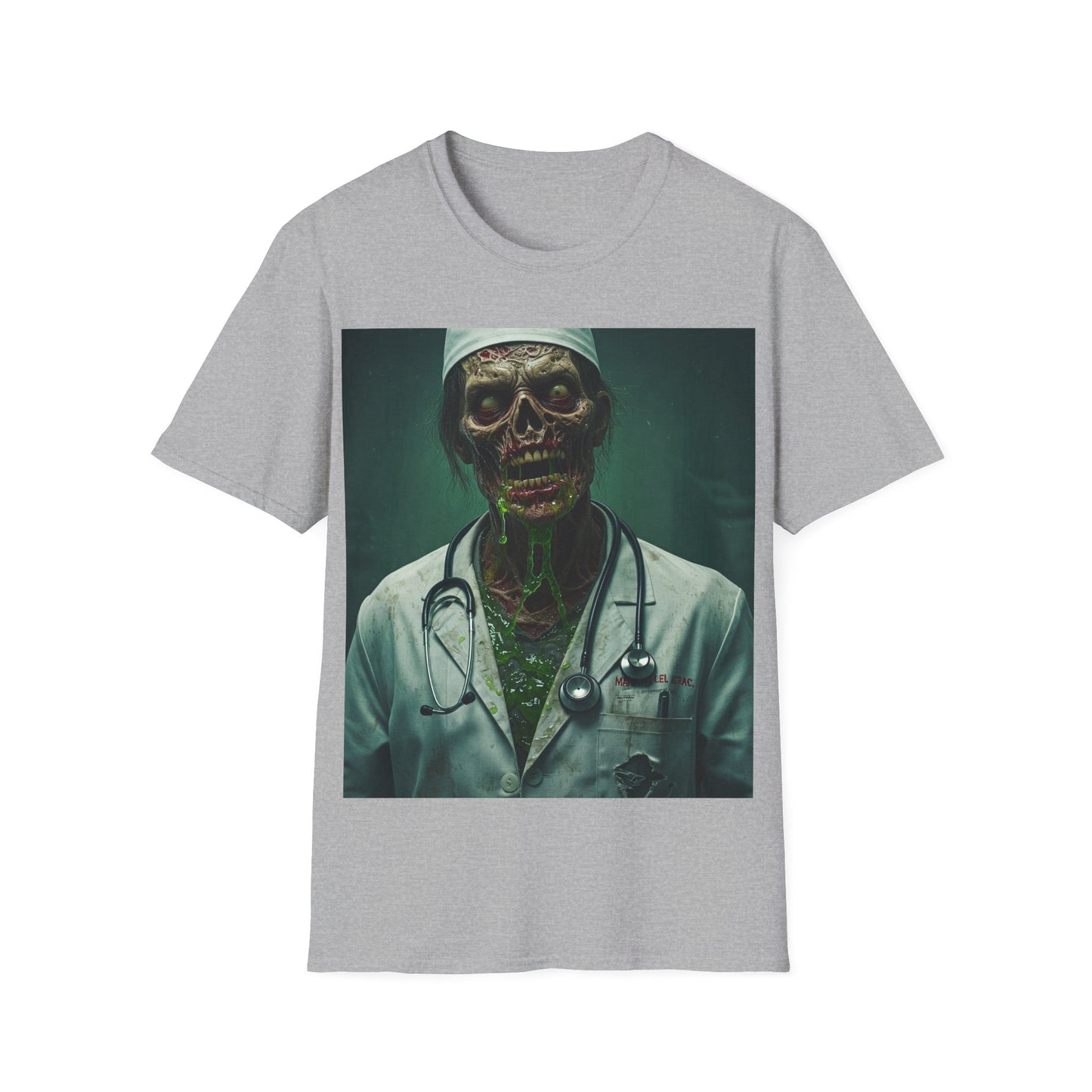 UK - Zombie Doctor Unisex Softstyle T-Shirt - Perfect for Halloween and Horror Fans