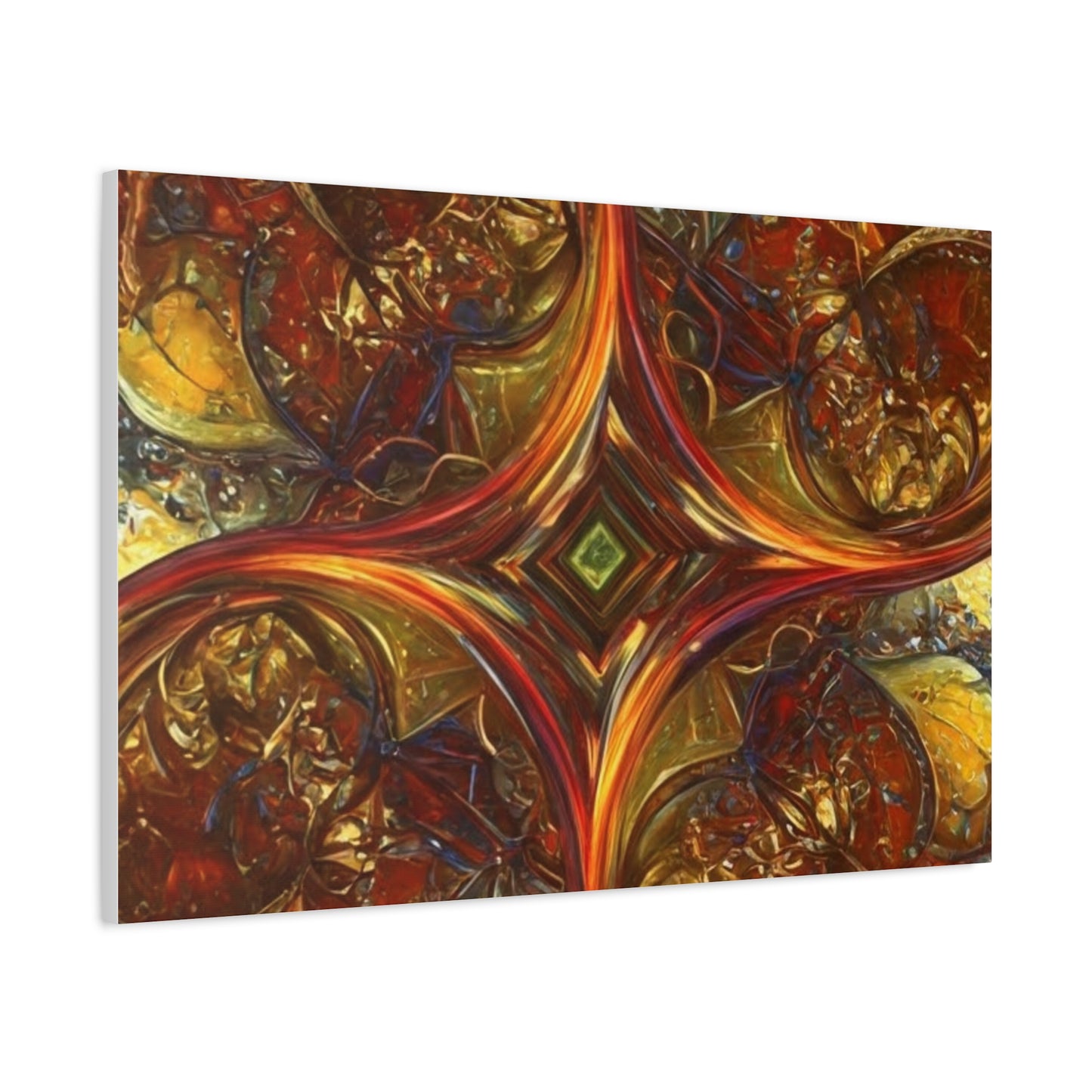 Abstract Art Matte Canvas Wall Decor - Vibrant Fractal Design, Colorful Home Accent