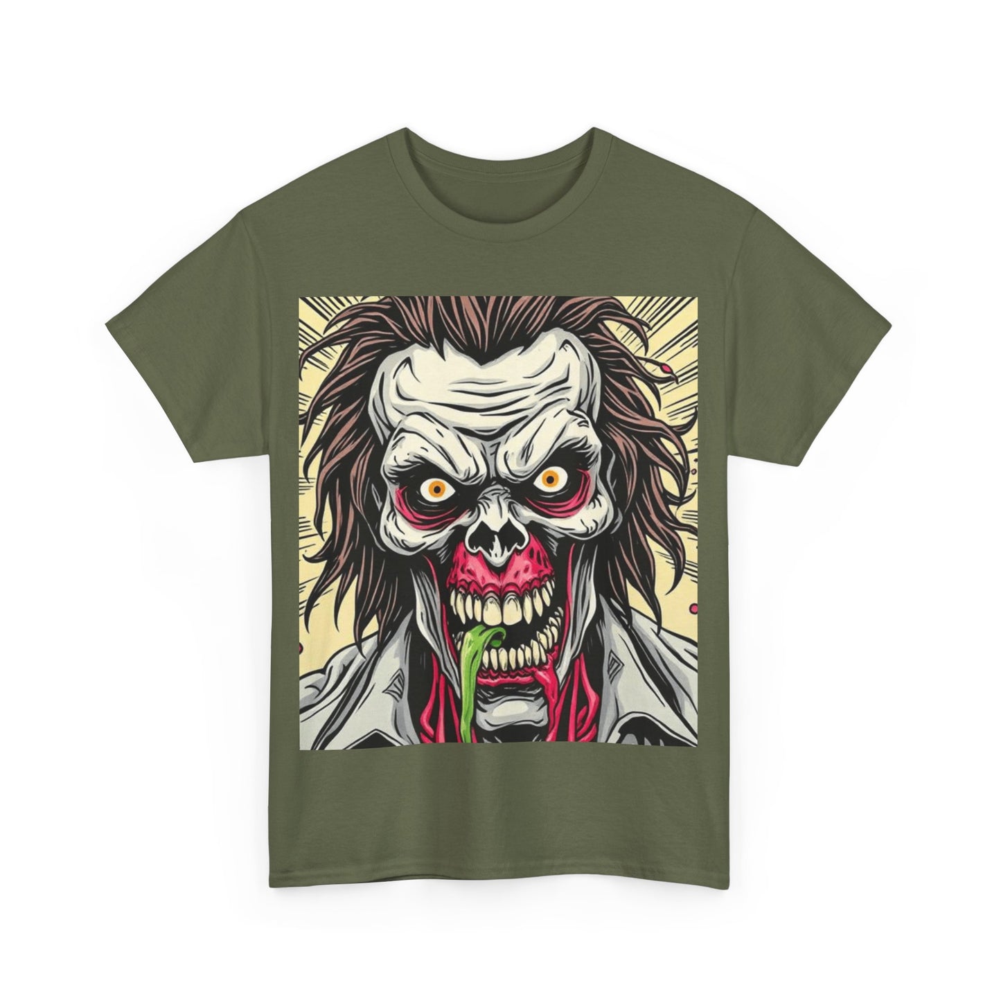 UK - Zombie Graphic Unisex Heavy Cotton Tee - Spooky Horror Shirt