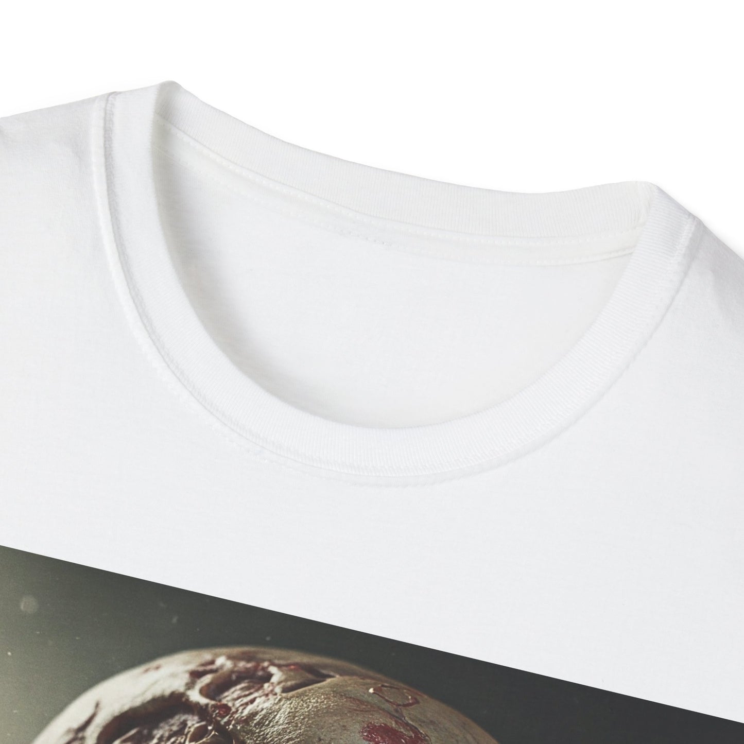 UK - Horror-Themed Unisex Softstyle T-Shirt with Zombie Design