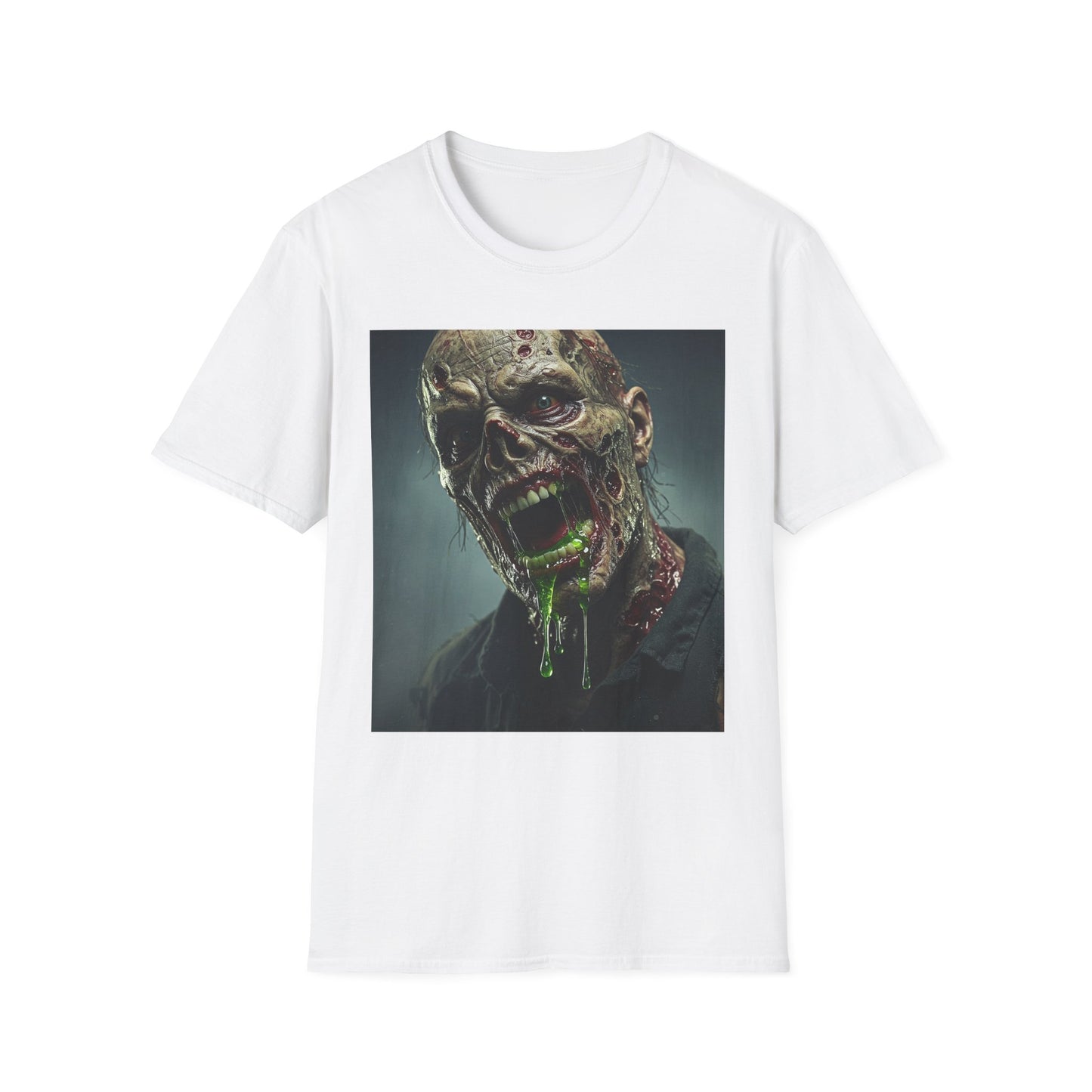 Apocalyptic Portrait Tee, bold, decaying zombie graphic