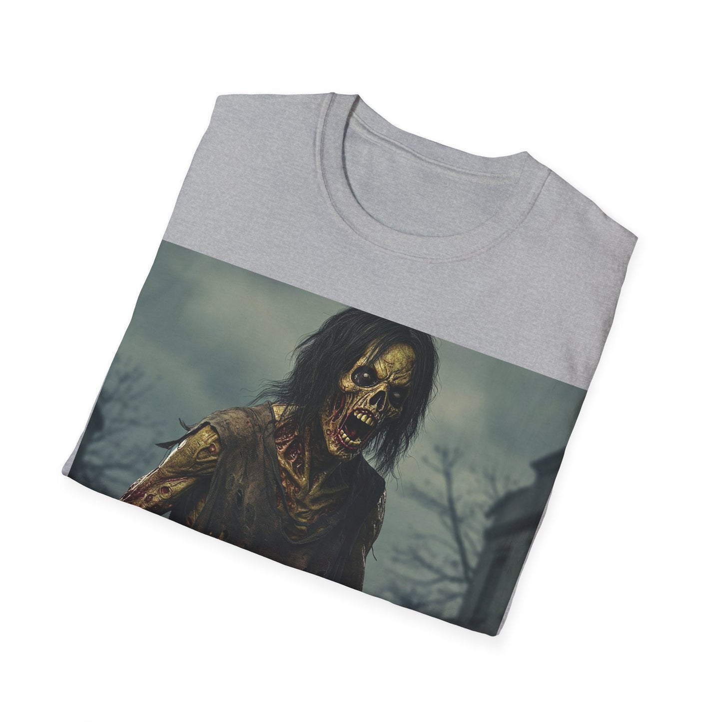 UK - Zombie Apocalyptic Portrait Tee, bold, decaying zombie graphic