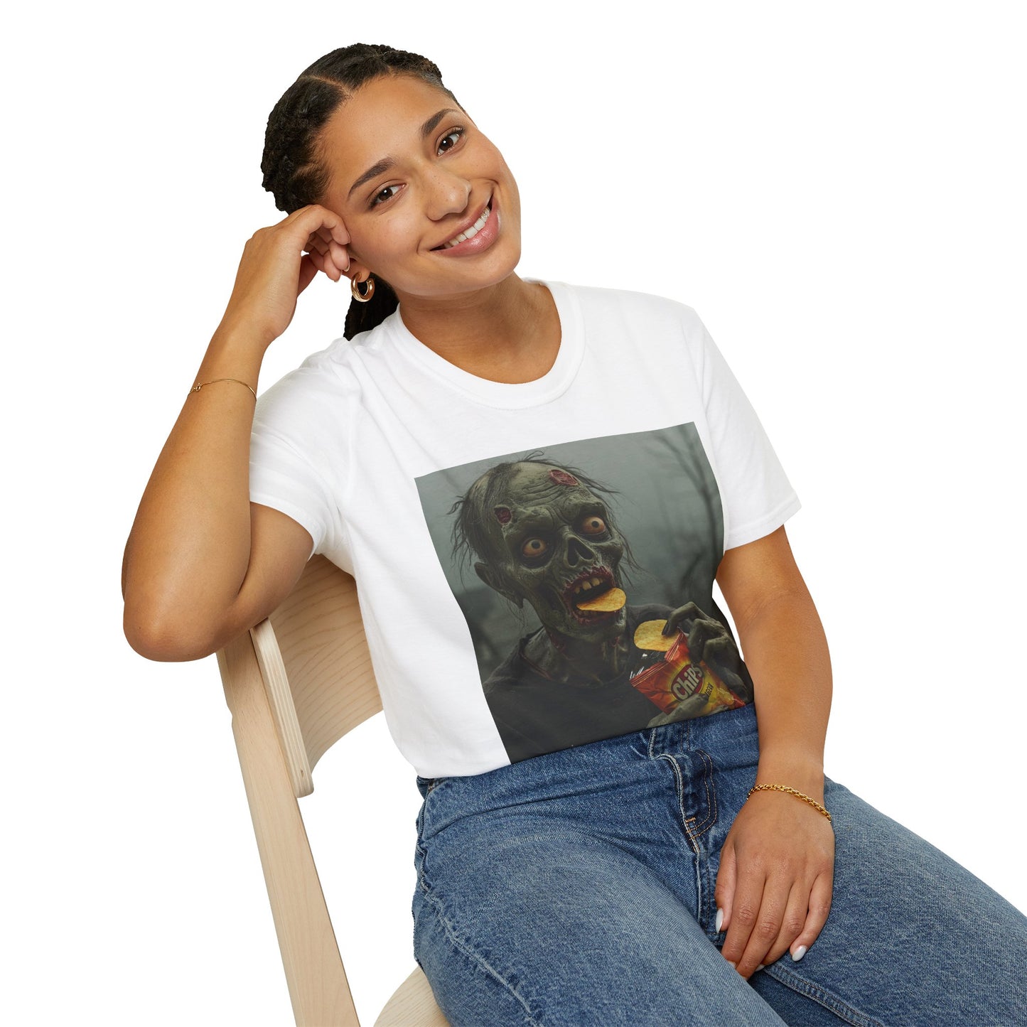 Zombie Snack Unisex Softstyle T-Shirt - Perfect for Horror Fans & Halloween