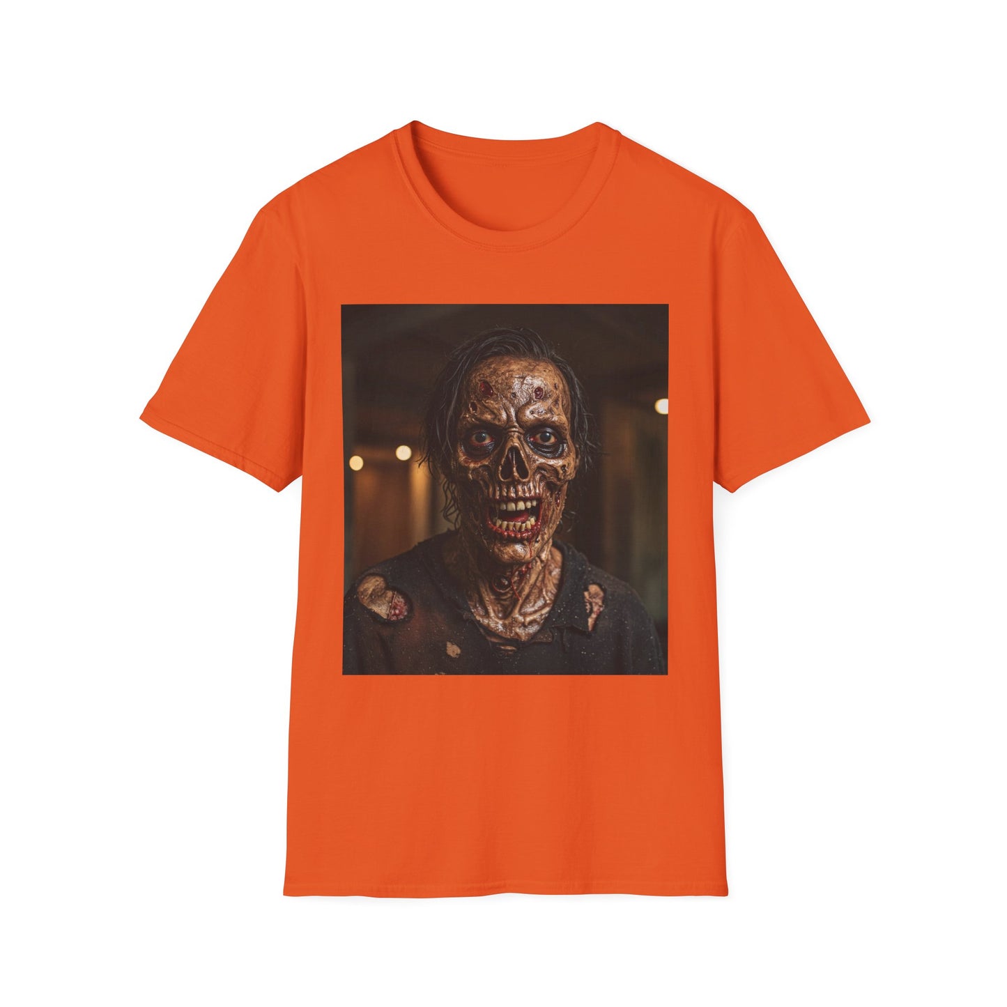 Apocalyptic Portrait Tee, bold, decaying zombie graphic