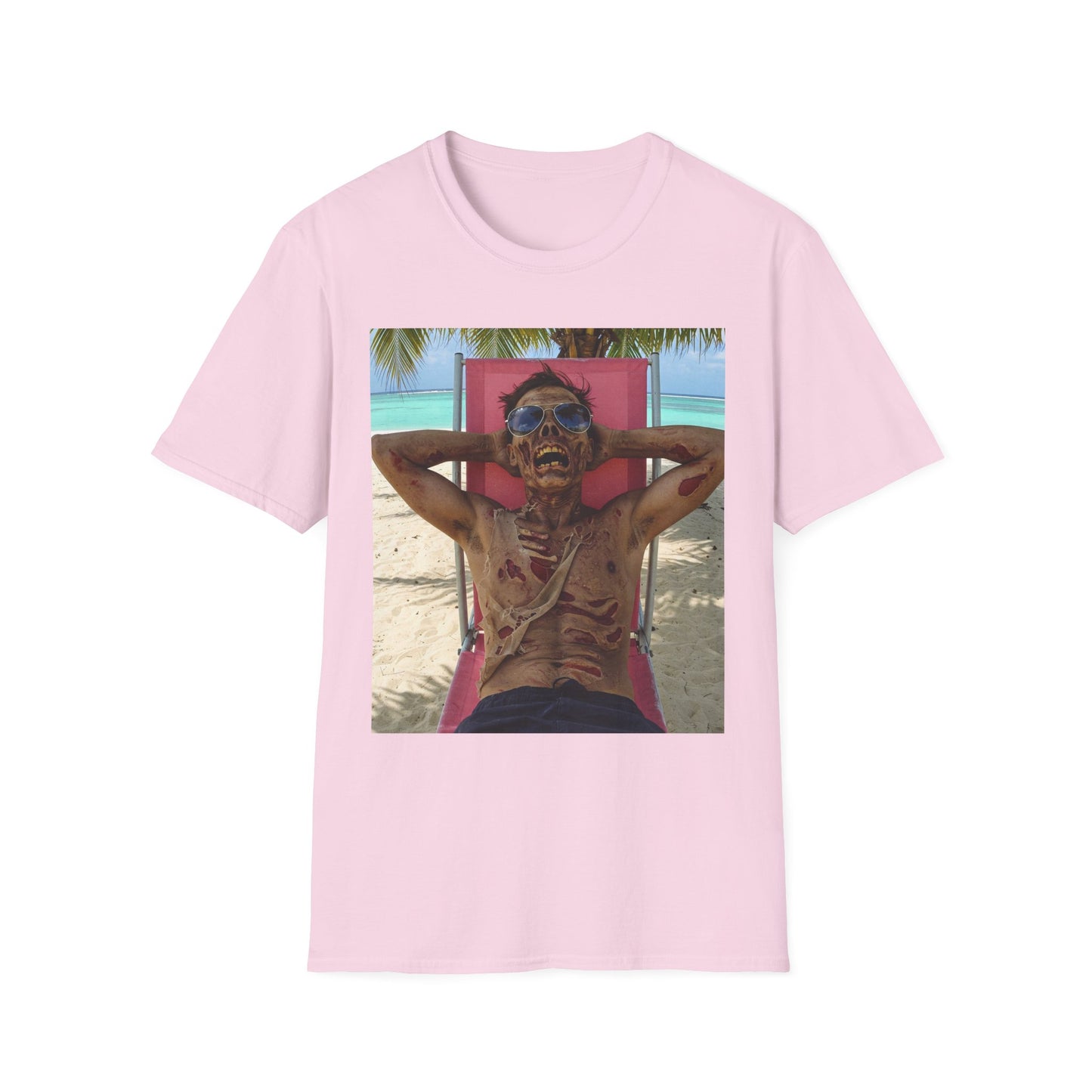 Chill Zombie Unisex Softstyle T-Shirt - Perfect for Beach Days & Halloween
