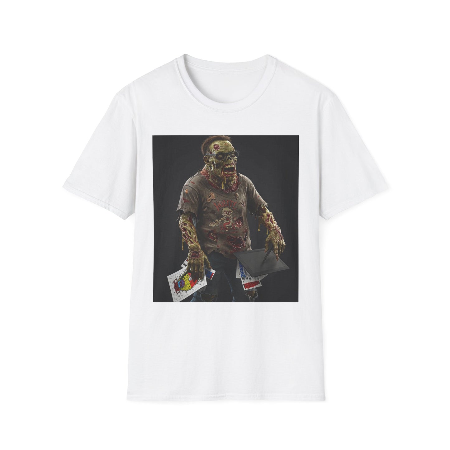 Zombie Graphic Unisex Softstyle T-Shirt - Perfect for Halloween and Casual Wear