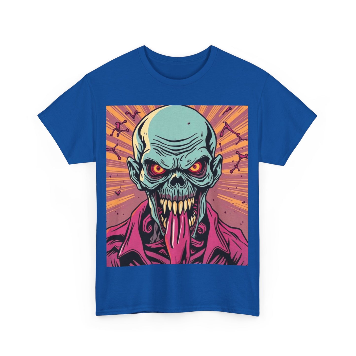 UK - Unisex Heavy Cotton Tee - Retro Skull Graphic Tee