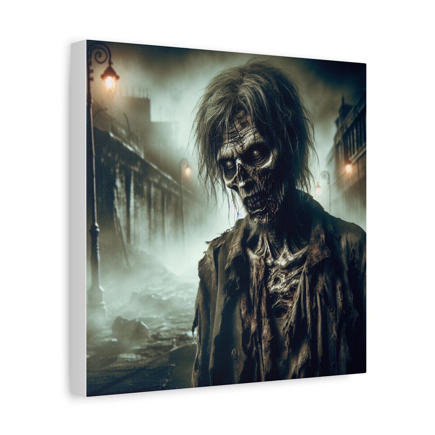 Zombie Portrait Matte Canvas Wall Art