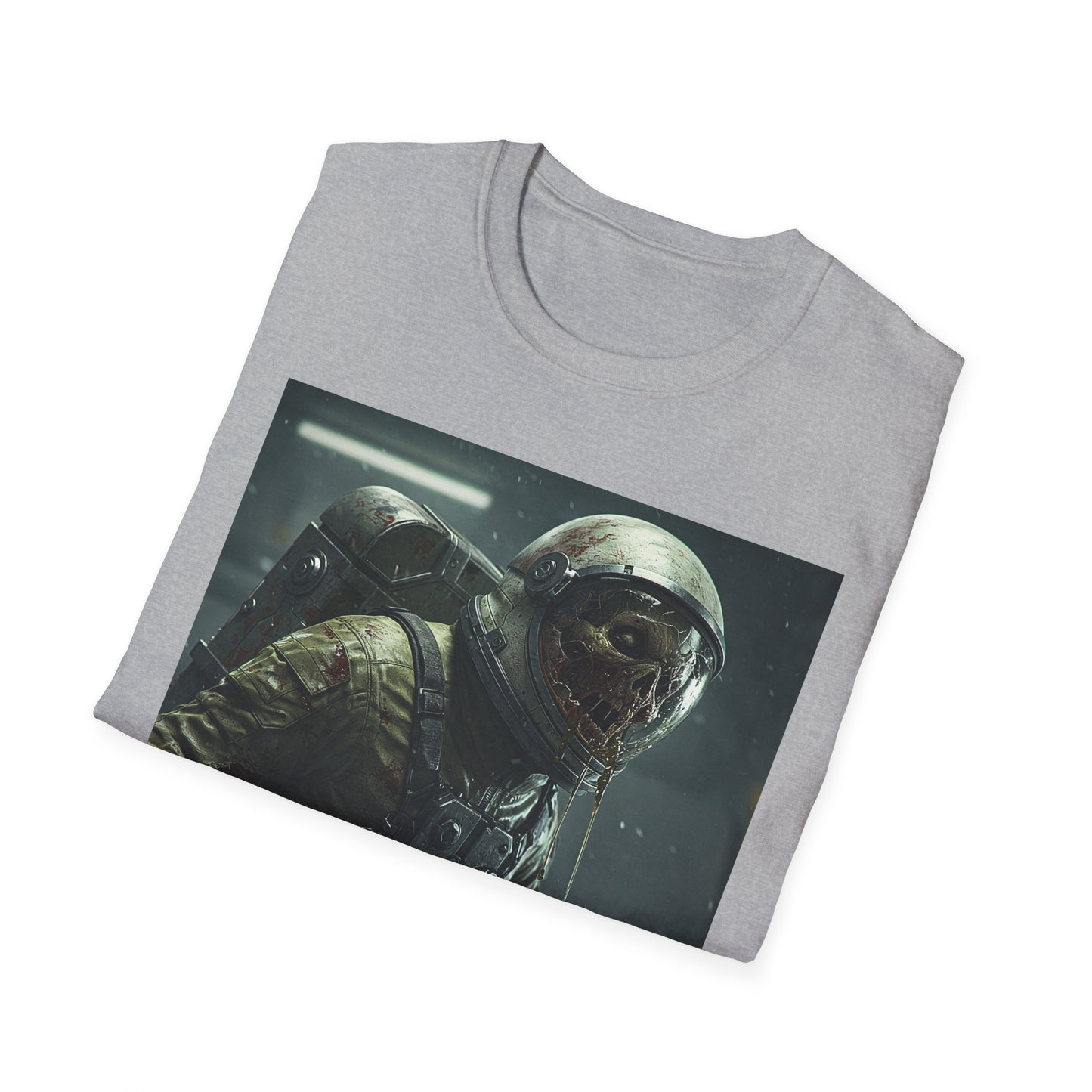 Astronaut Skeleton Apocalyptic Portrait Tee, bold, decaying zombie graphic