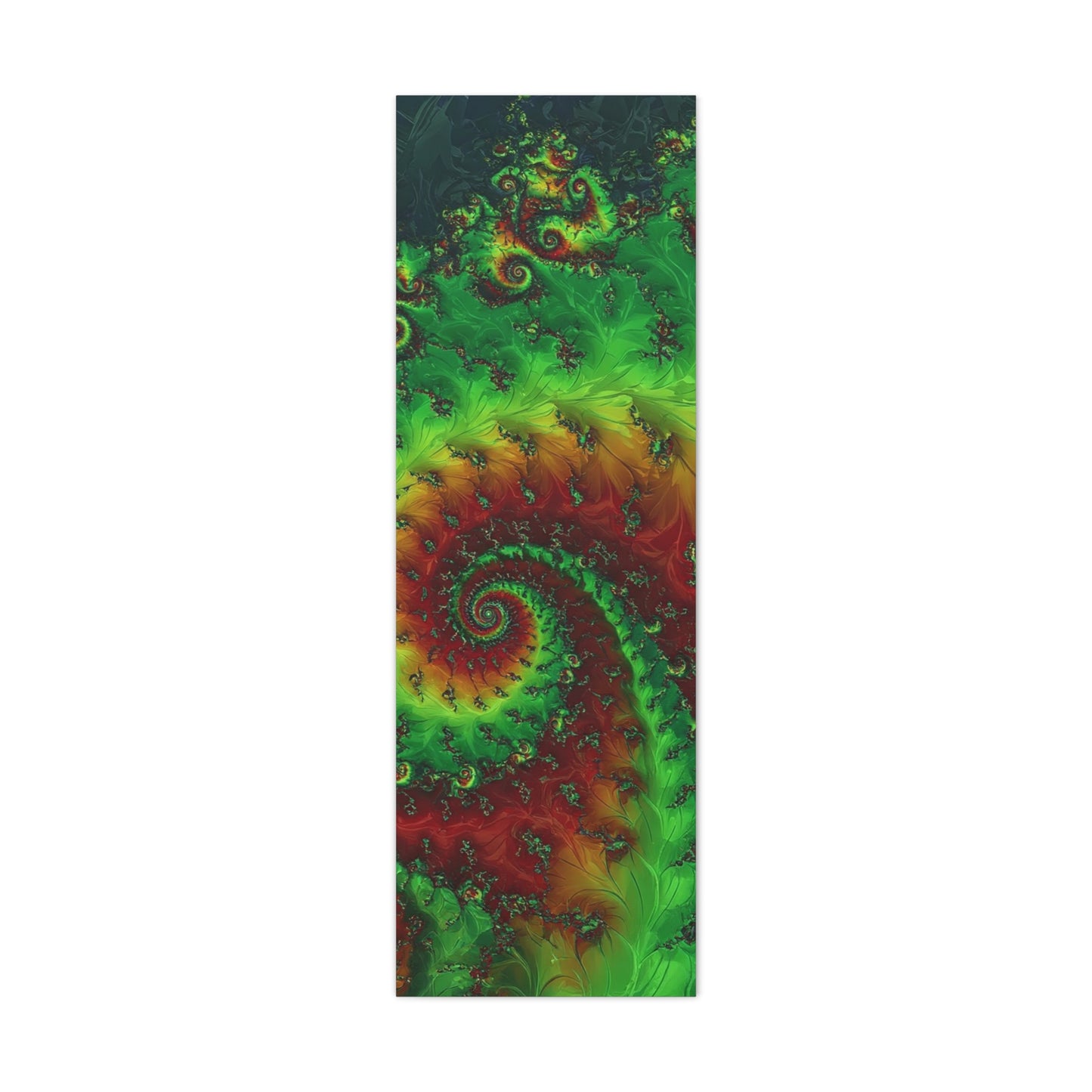 Vibrant Fractal Art Canvas - Green and Red Abstract Wall Decor