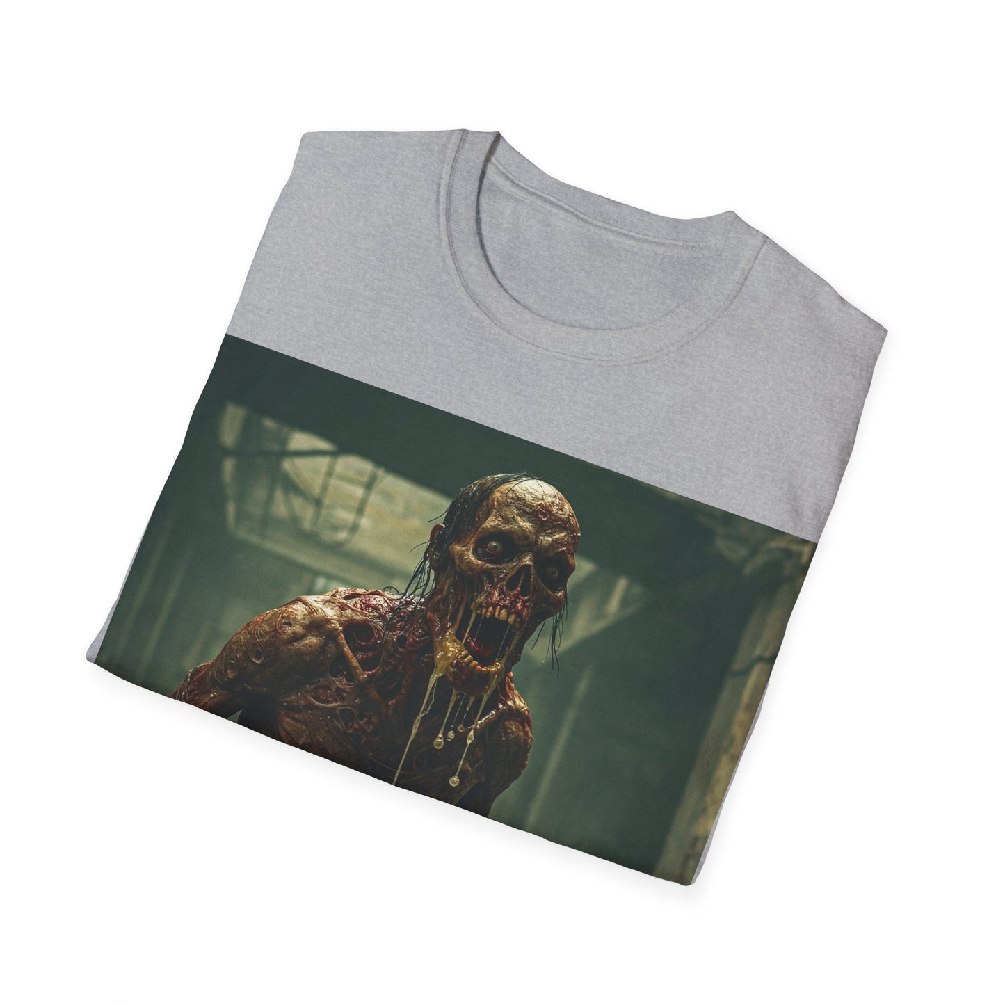 UK - Horror Graphic Unisex T-Shirt - Spooky Zombie Design - Perfect for Halloween and Horror Fans