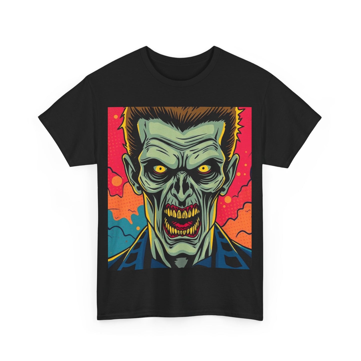 UK - Unisex Heavy Cotton Tee - Retro Horror Zombie Artwork t-shirt