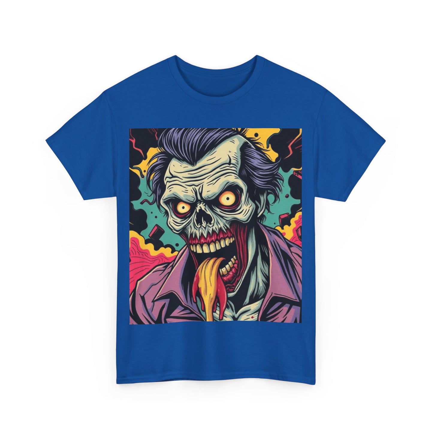 UK - Vibrant Zombie Graphic Tee - Unisex Heavy Cotton Shirt