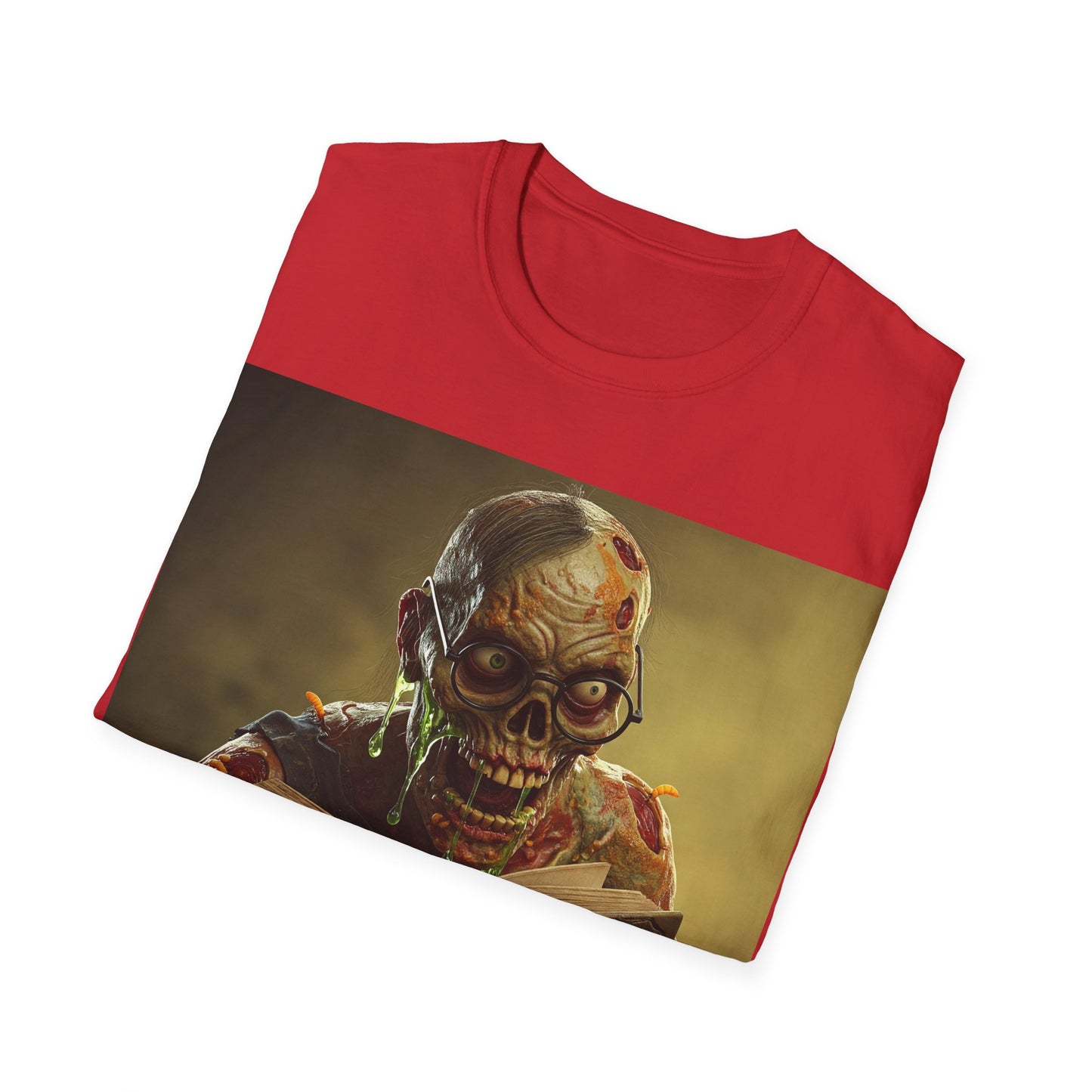 UK - Zombie Reader Apocalyptic Portrait Tee, bold, decaying zombie graphic