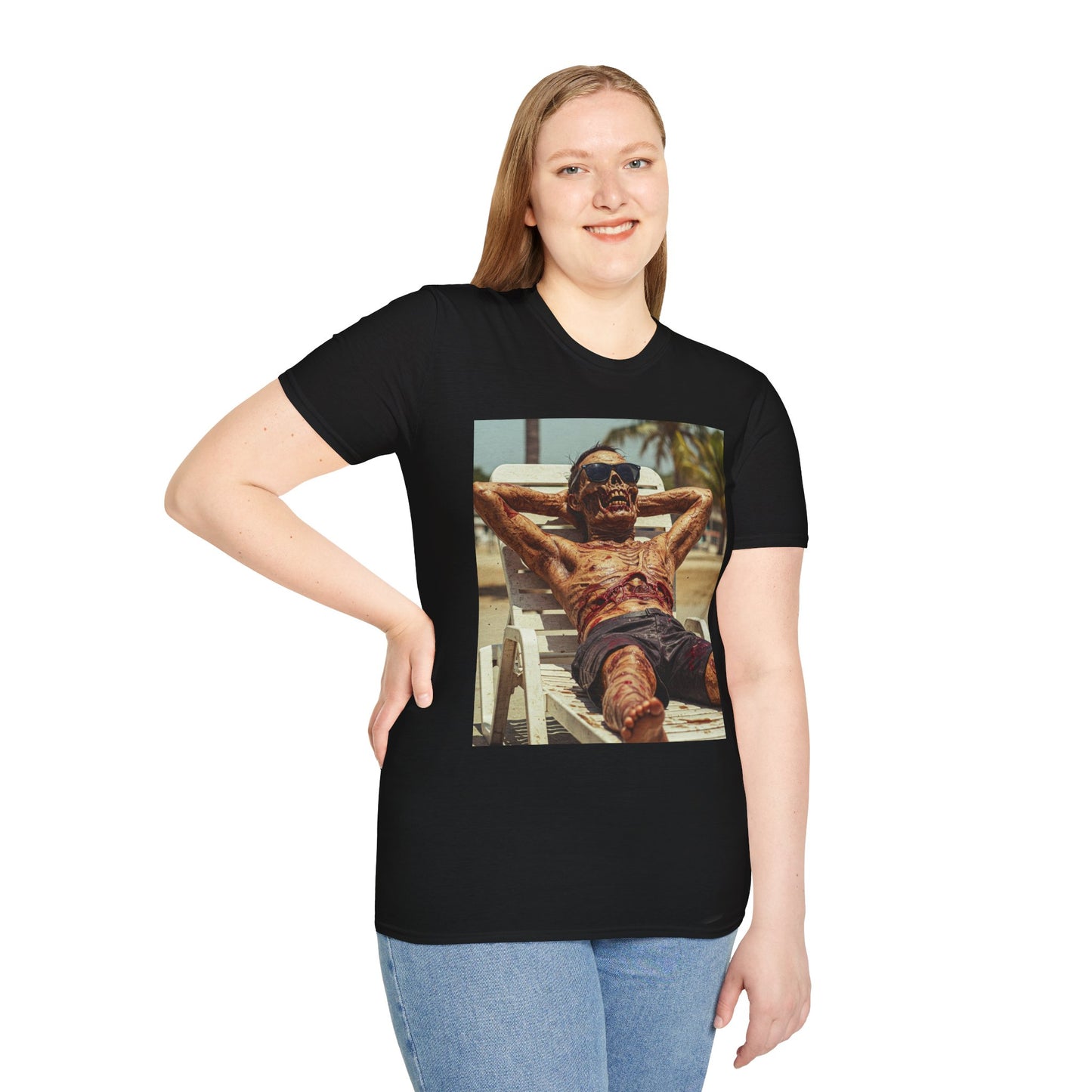Chill Vibes Skeleton Graphic T-Shirt - Unisex Softstyle