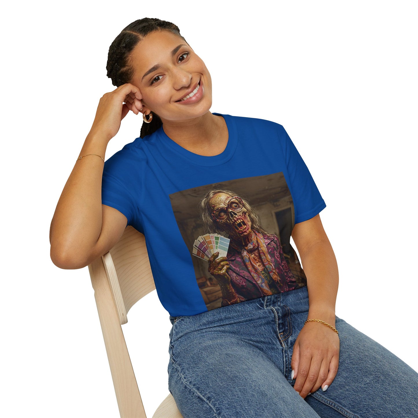 Unisex Softstyle T-Shirt – Retro Skeleton Poker Night Tee