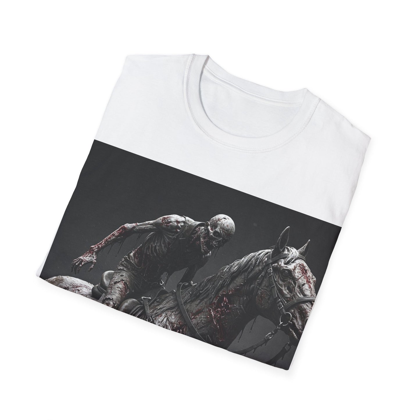 UK - Zombie Horse Apocalyptic Portrait Tee, bold, decaying zombie graphic