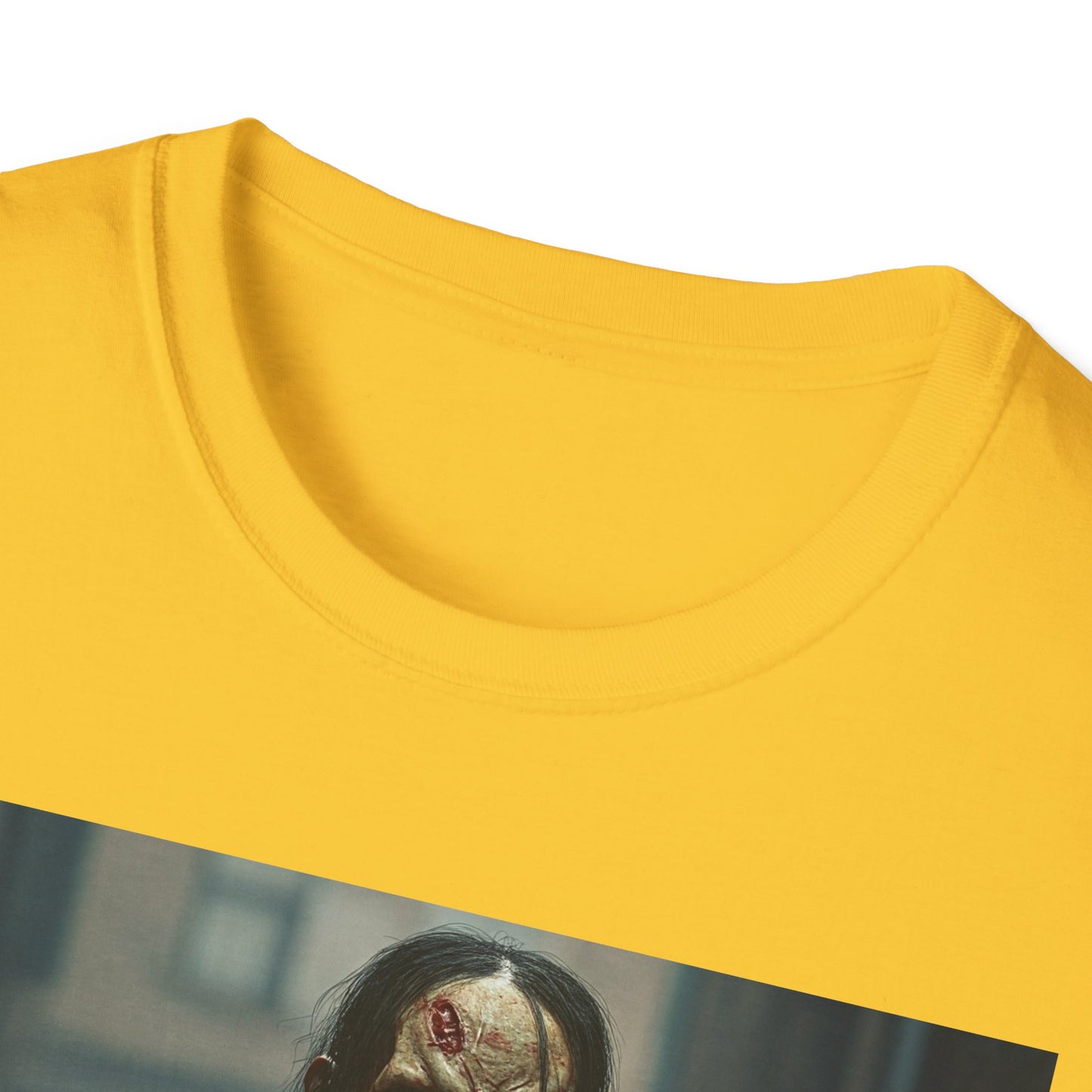Apocalyptic Portrait Tee, bold, decaying zombie graphic