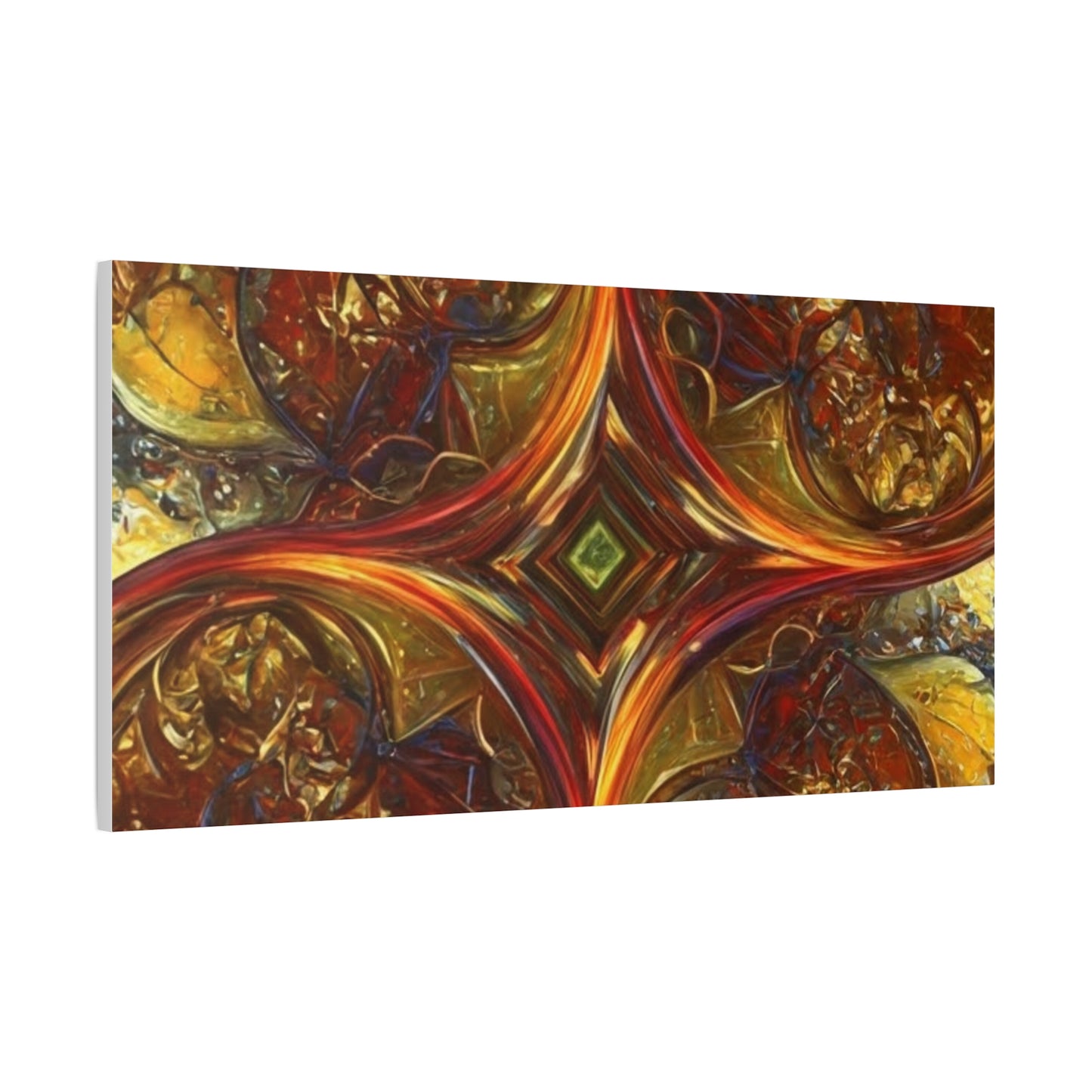 Abstract Art Matte Canvas Wall Decor - Vibrant Fractal Design, Colorful Home Accent