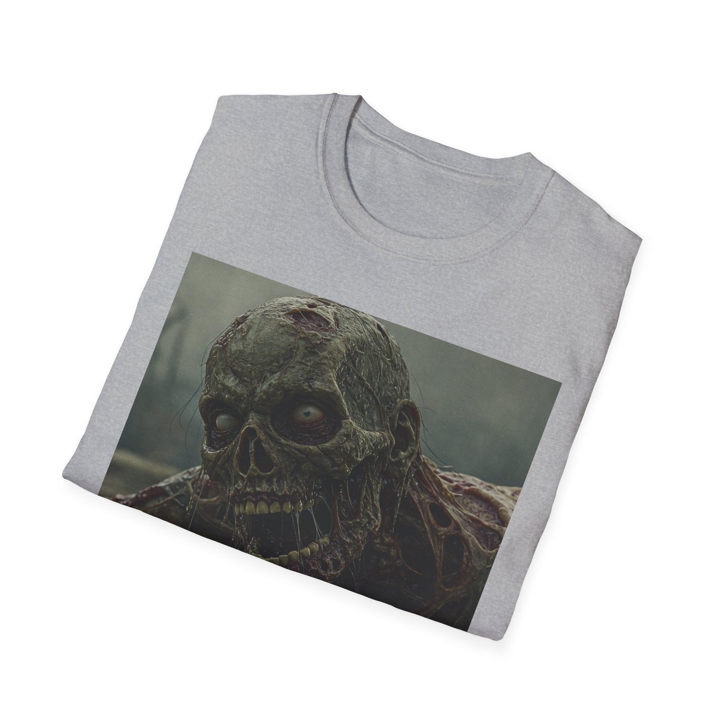 Creepy Skeleton Unisex Softstyle T-Shirt - Perfect for Halloween and Horror Fans