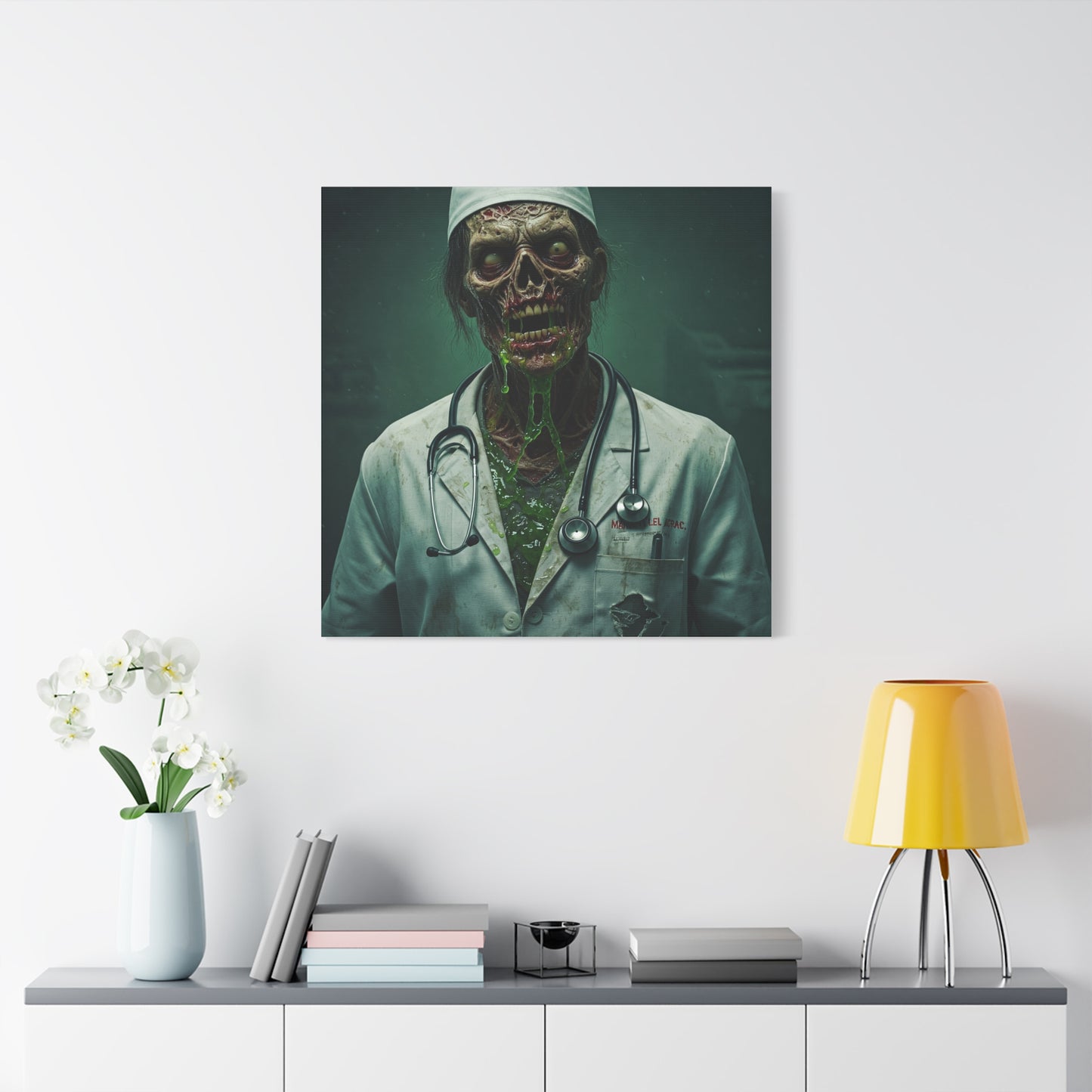 Zombie Doctor Canvas Art | Horror Medical Wall Decor | Perfect for Halloween