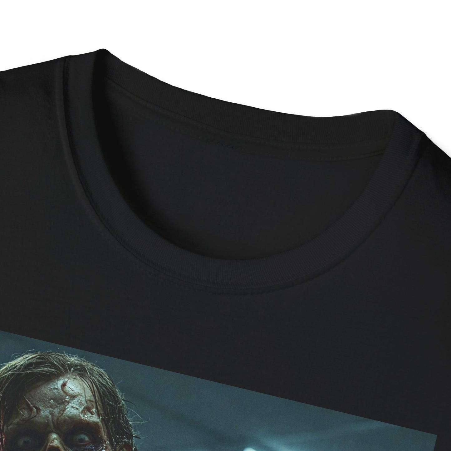Zombie Horror Unisex Softstyle T-Shirt - Spooky Graphic Tee for Halloween and Horror Lovers