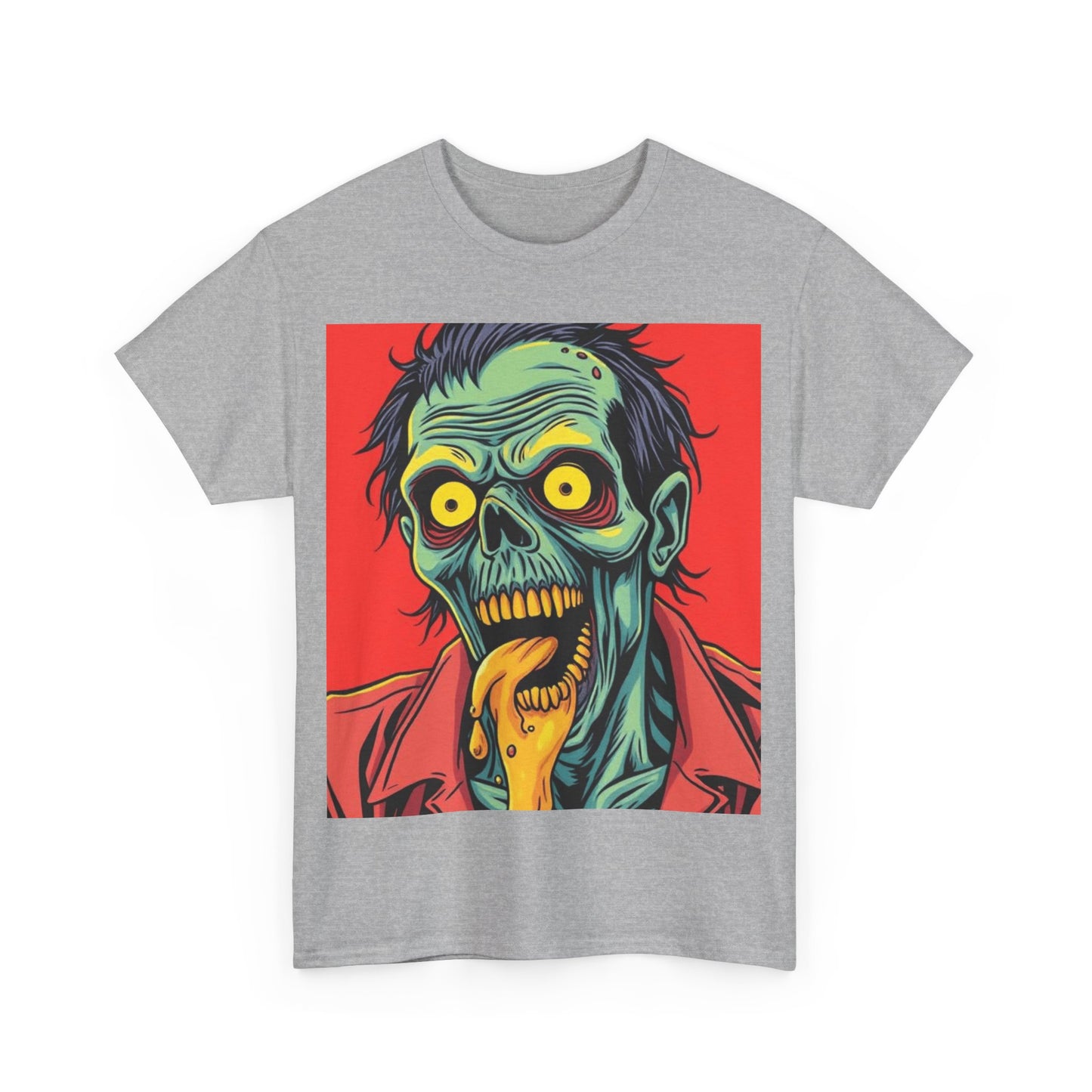 UK - Zombie Graphic Unisex Heavy Cotton Tee - Spooky Halloween Shirt