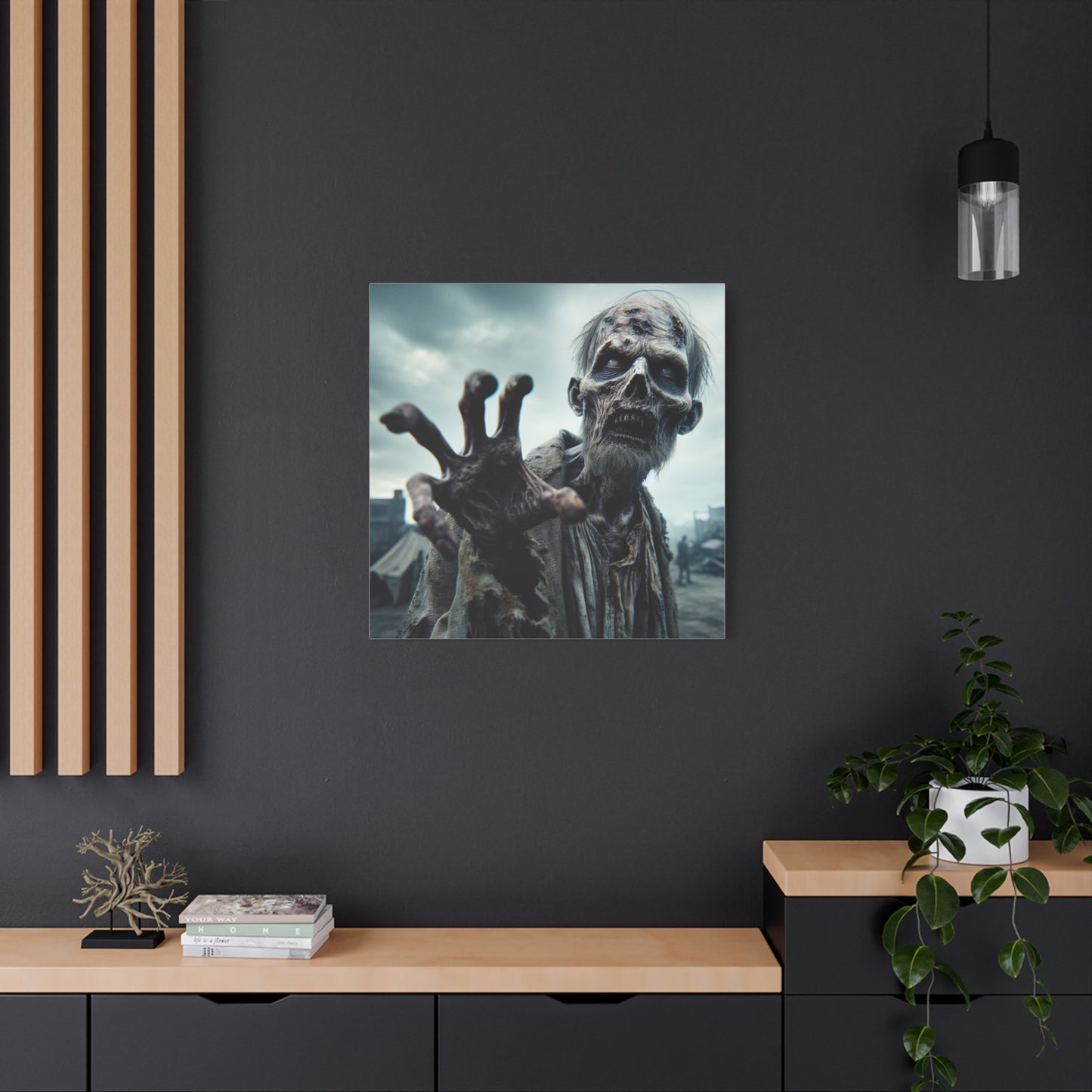 Zombie Hand Wall Art - Matte Stretched Canvas for Halloween Decor