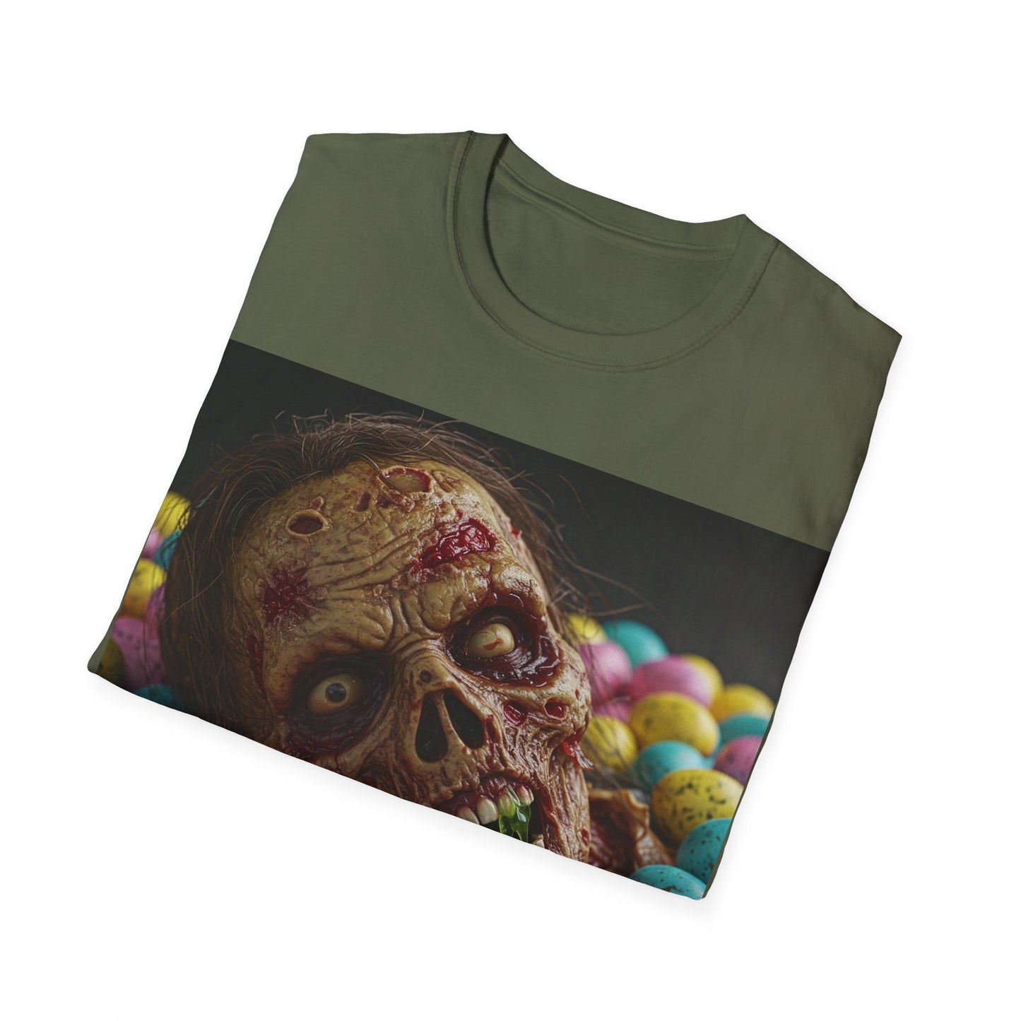 UK - Eerie Easter Skull Apocalyptic Portrait Tee, bold, decaying zombie graphic