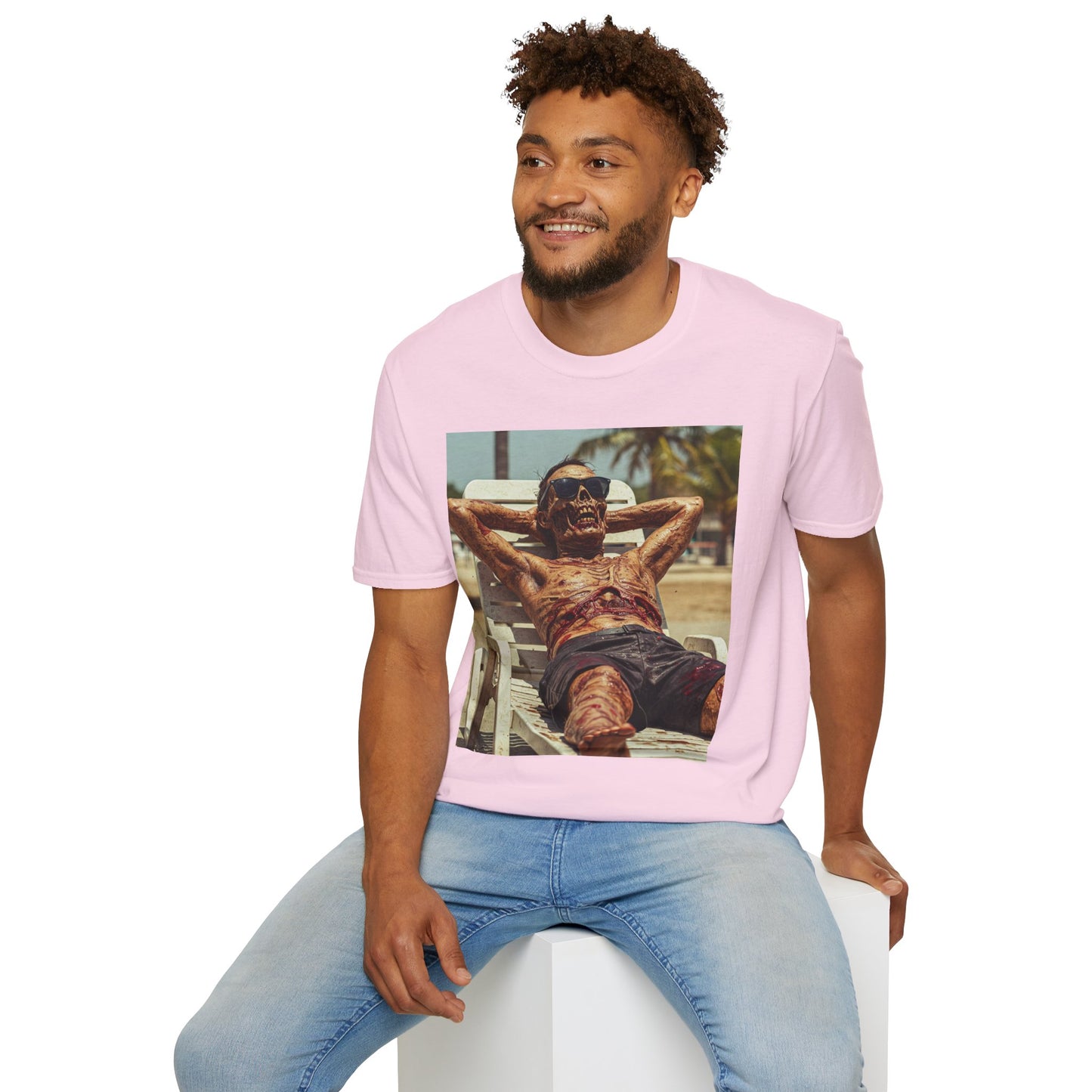 Chill Vibes Skeleton Graphic T-Shirt - Unisex Softstyle