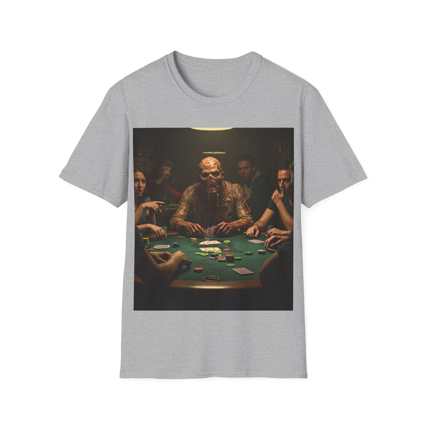 UK - Poker Night Apocalyptic Portrait Tee, bold, decaying zombie graphic