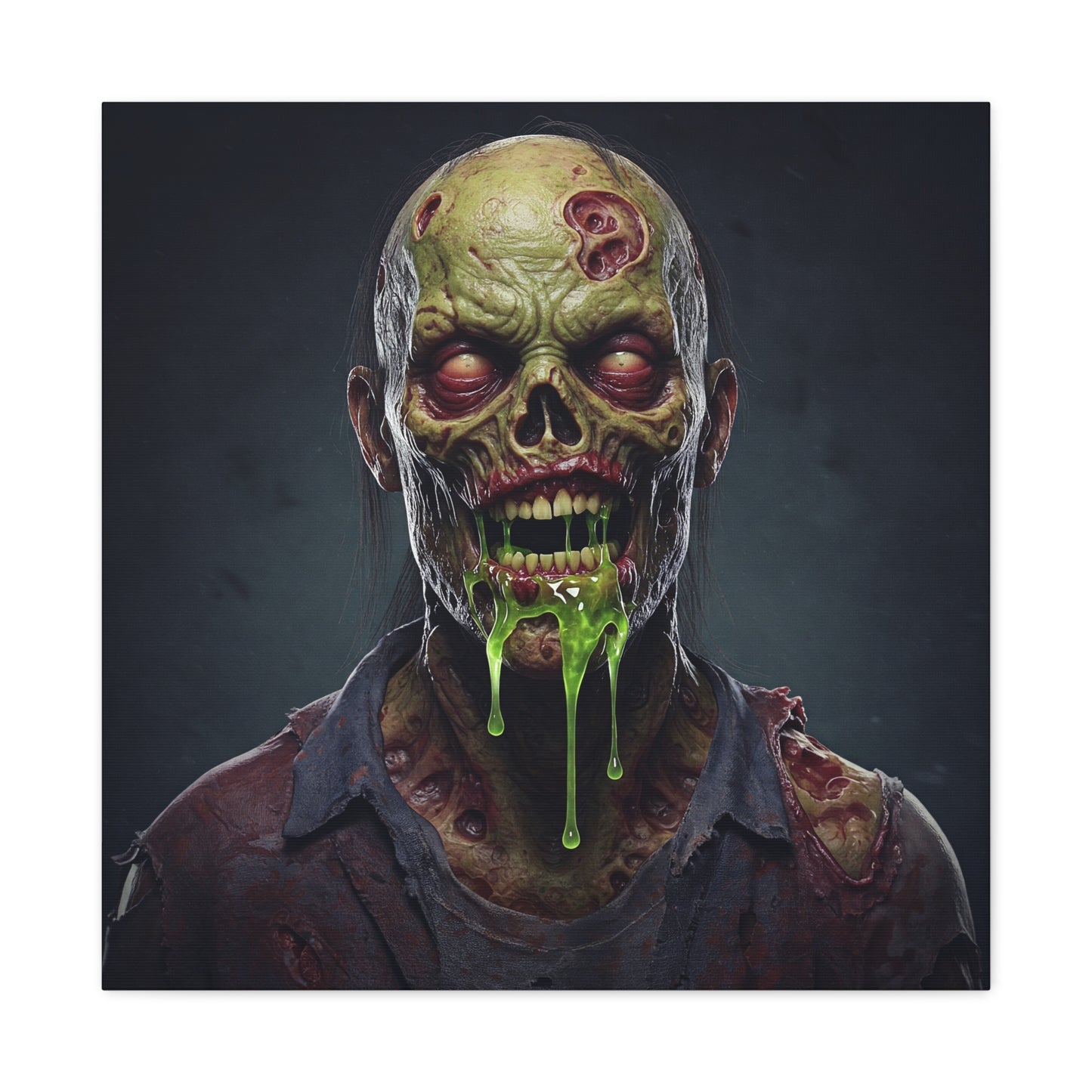 Zombie Art Canvas Wall Decoration - Spooky Halloween Home Decor