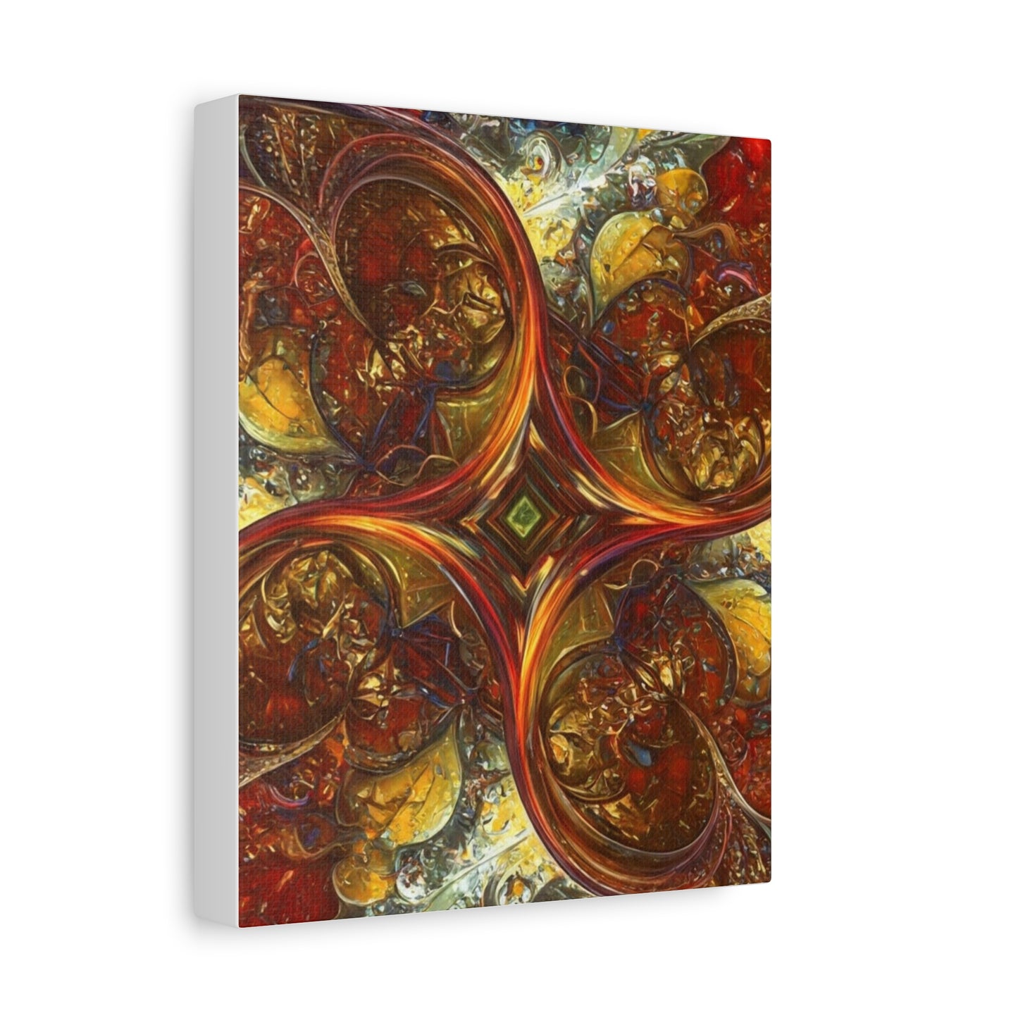 Abstract Art Matte Canvas Wall Decor - Vibrant Fractal Design, Colorful Home Accent