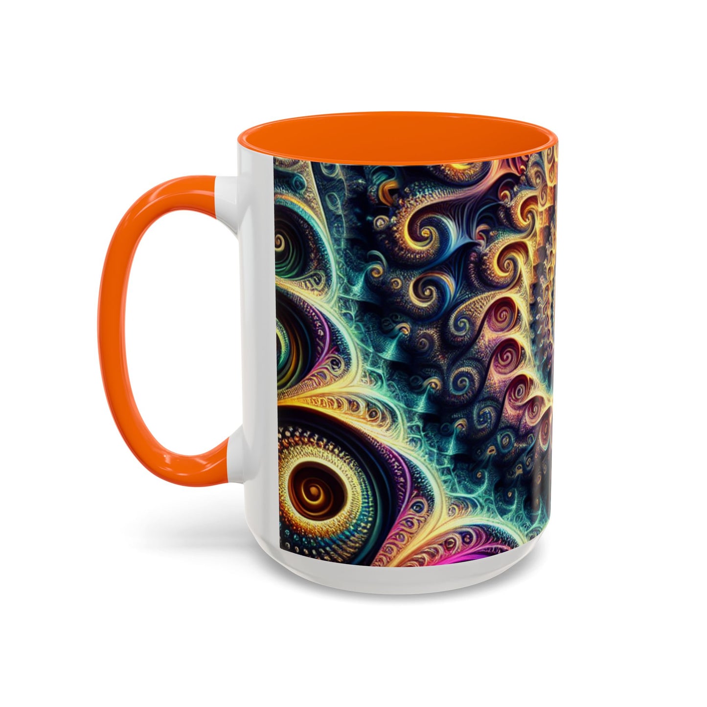 Colorful Swirl Accent Coffee Mug - Unique Spiral Design for Art Lovers