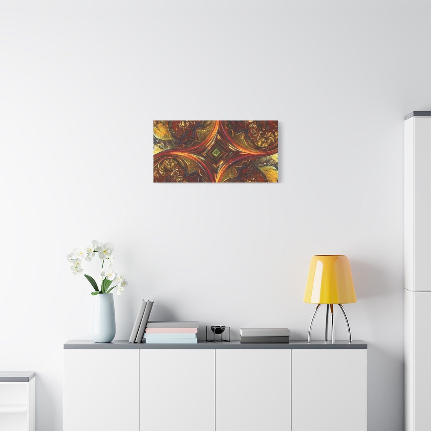 Abstract Art Matte Canvas Wall Decor - Vibrant Fractal Design, Colorful Home Accent