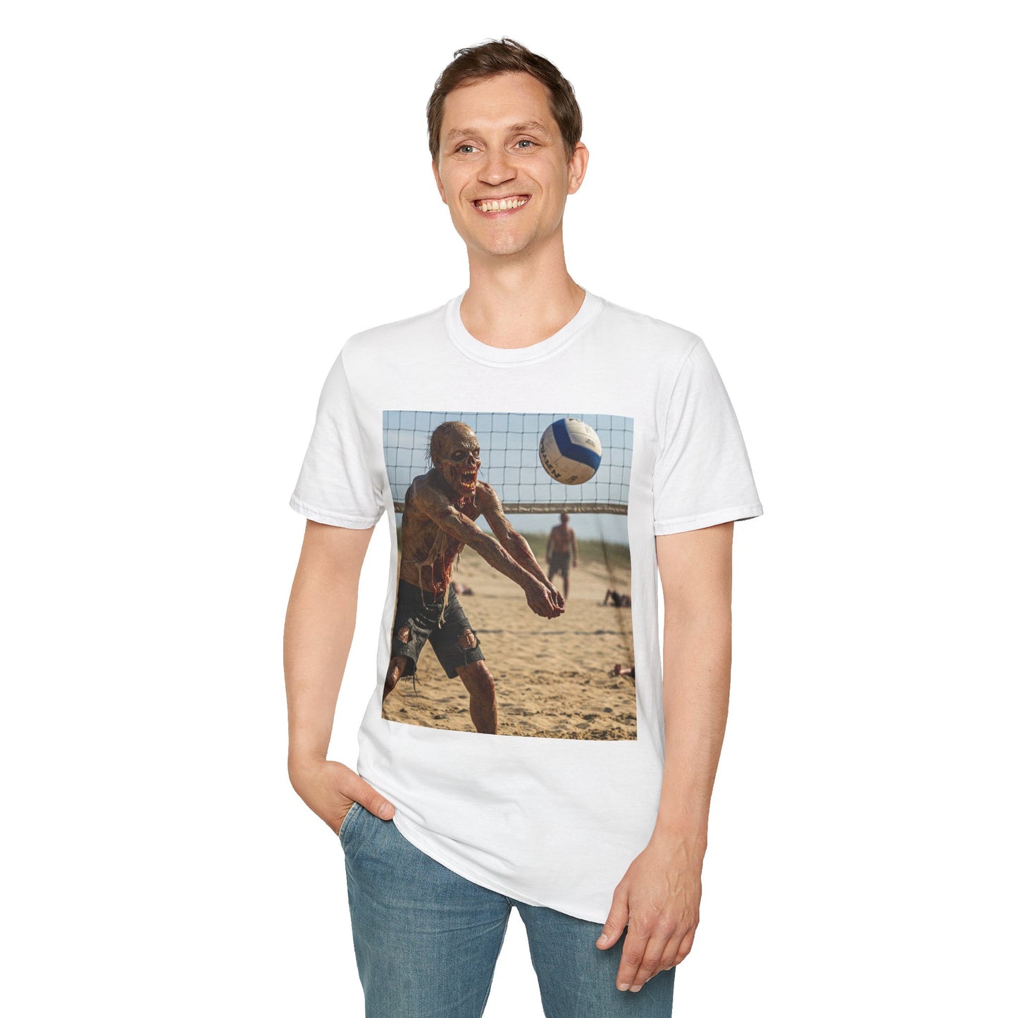 Beach Volleyball Unisex Softstyle T-Shirt - Perfect for Summer Fun and Sports Lovers