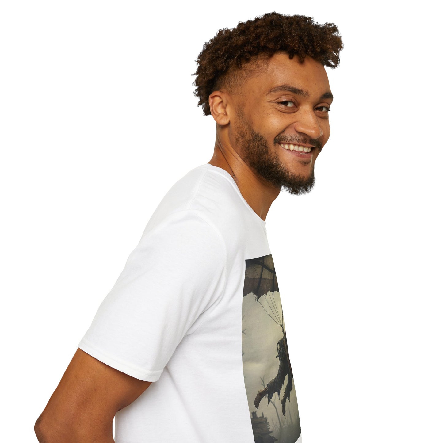 Zombie Parachute Unisex Softstyle T-Shirt - Perfect for Halloween and Horror Fans