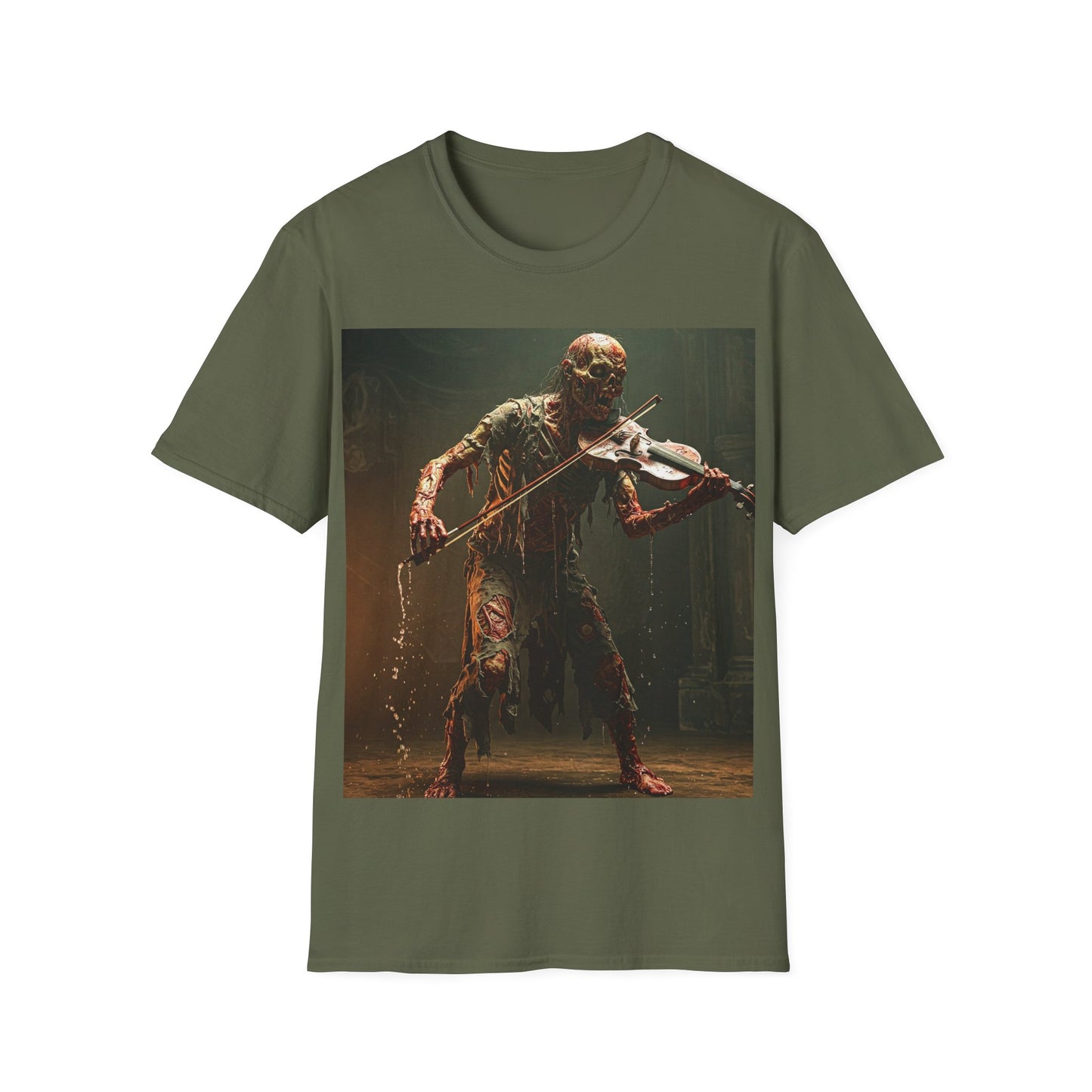 UK - Creepy Creature Violinist Unisex T-Shirt - Spooky Halloween Tee