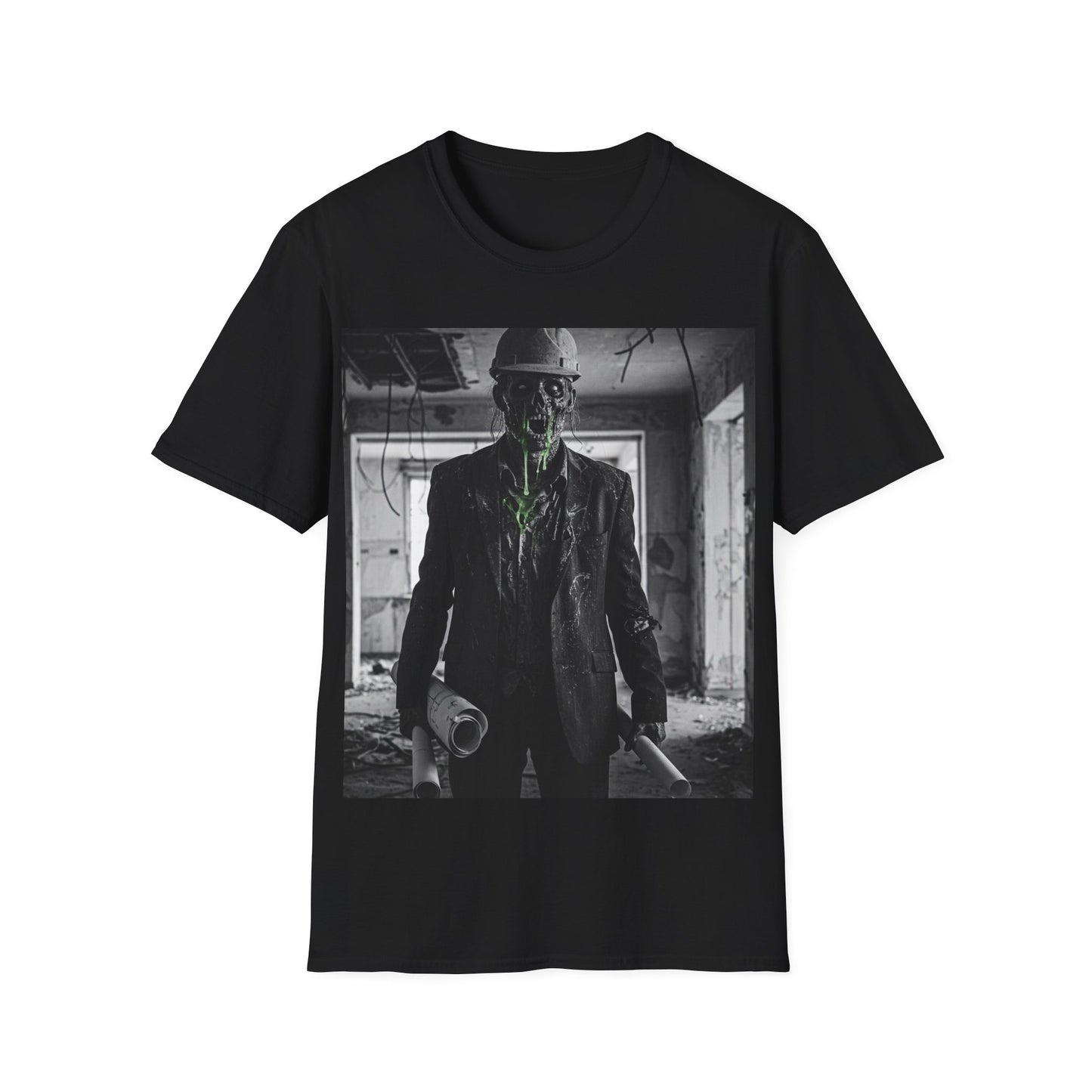 UK - Unisex Softstyle T-Shirt with Creepy Monster Design - Perfect for Halloween and Horror Fans