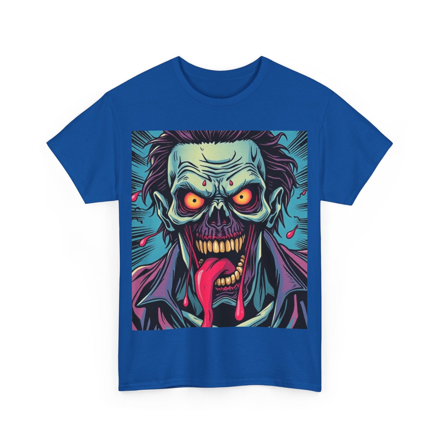 UK - Unisex Heavy Cotton Tee - Vibrant Zombie Graphic Tee