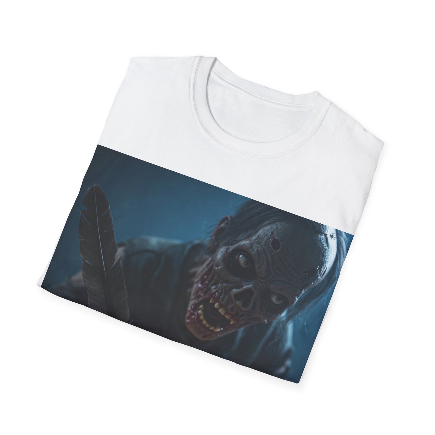 UK - Creepy Zombie Writer Apocalyptic Portrait Tee, bold, decaying zombie graphic