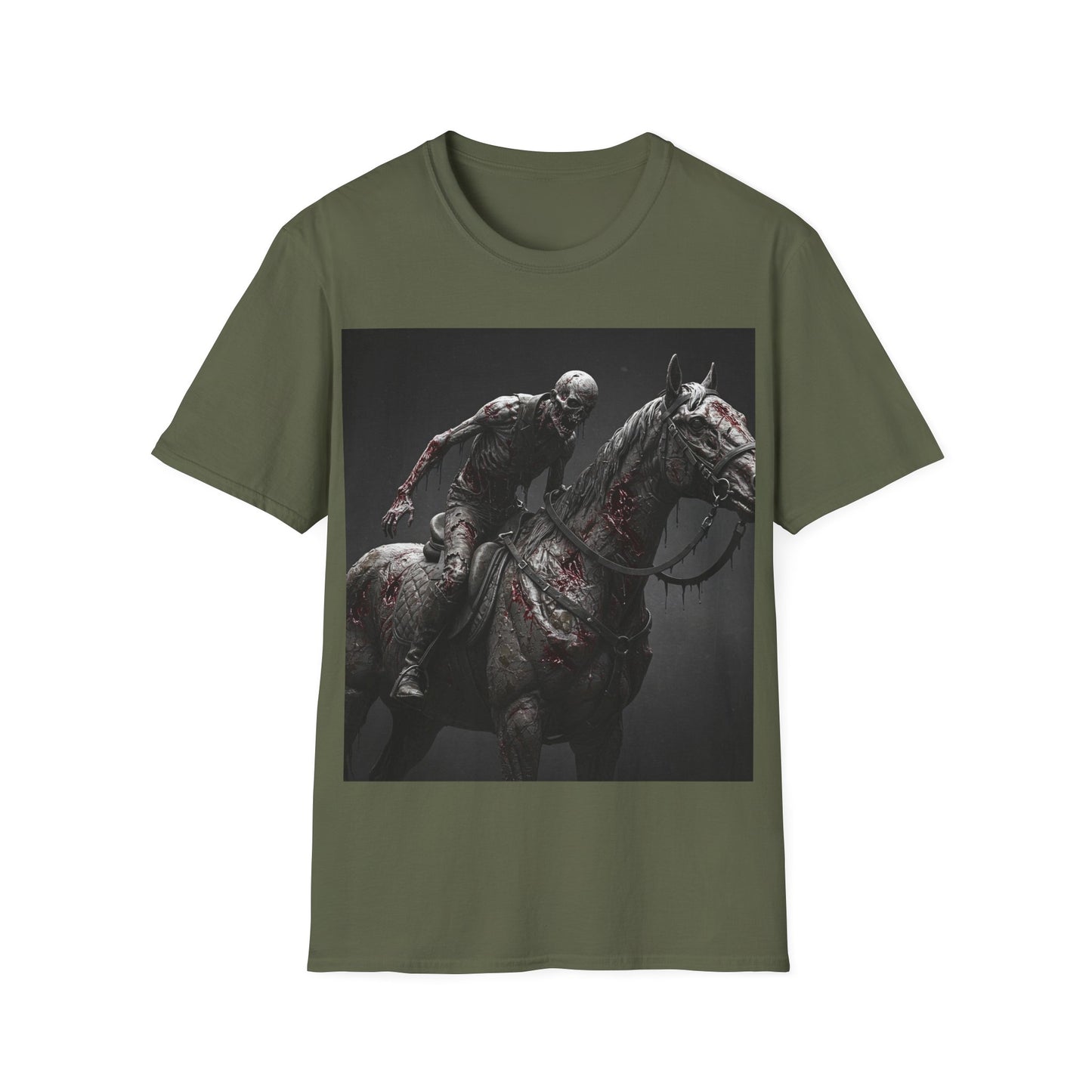 UK - Zombie Horse Apocalyptic Portrait Tee, bold, decaying zombie graphic
