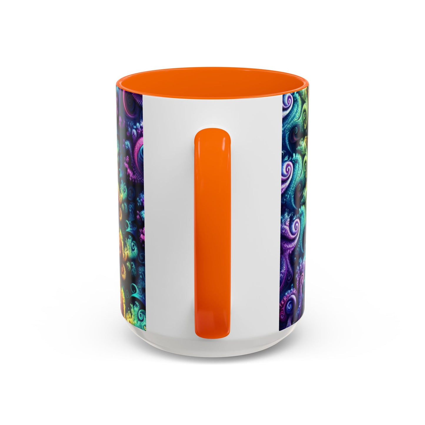 Colorful Spiral Accent Coffee Mug - 11 & 15oz - Ideal for Home & Gifts