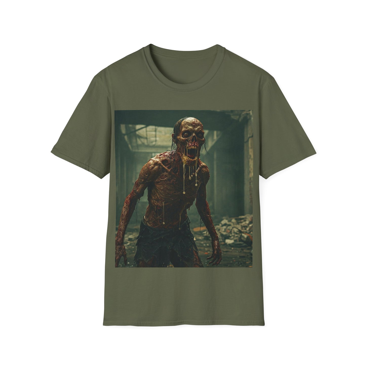 UK - Horror Graphic Unisex T-Shirt - Spooky Zombie Design - Perfect for Halloween and Horror Fans