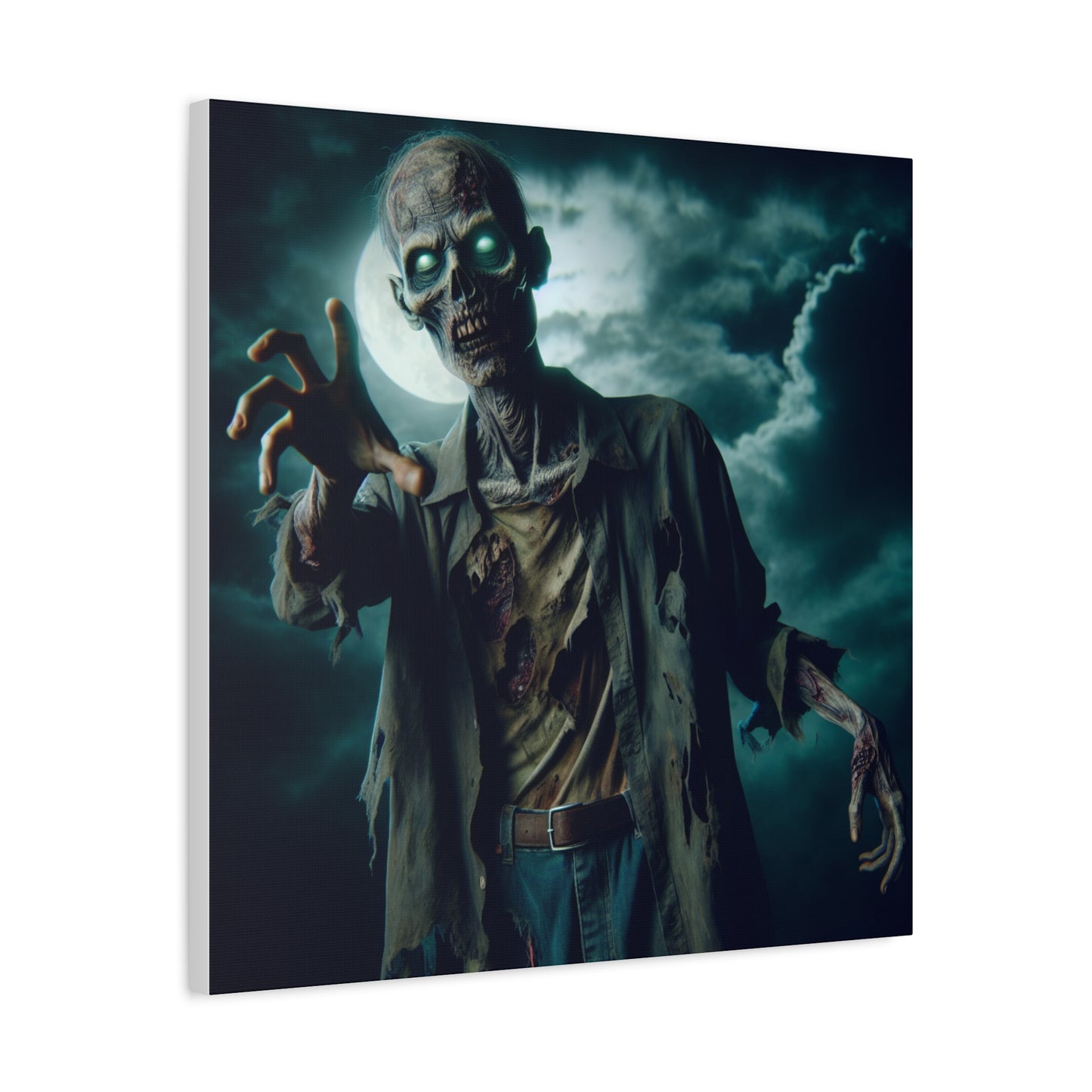 Zombie Art Matte Canvas Wall Decor - Spooky Halloween Home Decoration