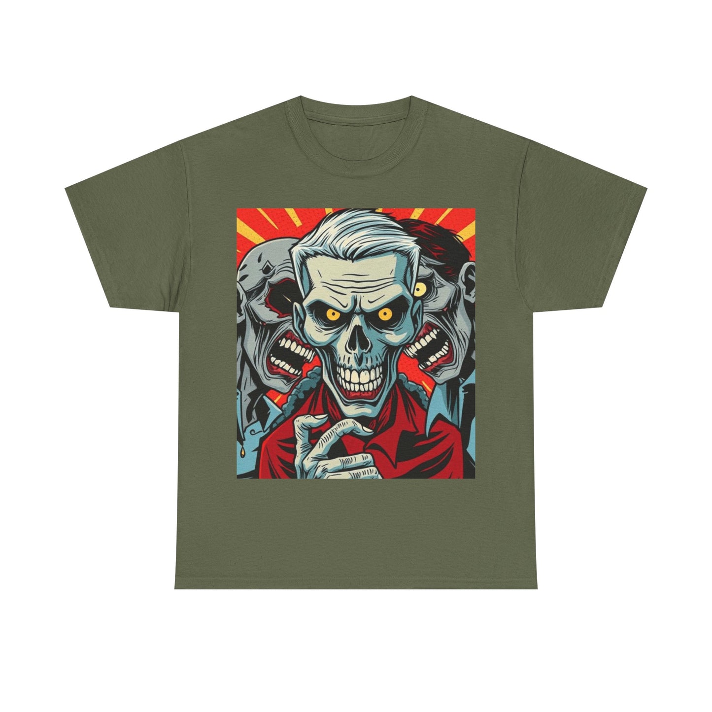 UK - Graphic Skull Print Unisex Heavy Cotton Tee - Edgy Style for Horror Fans